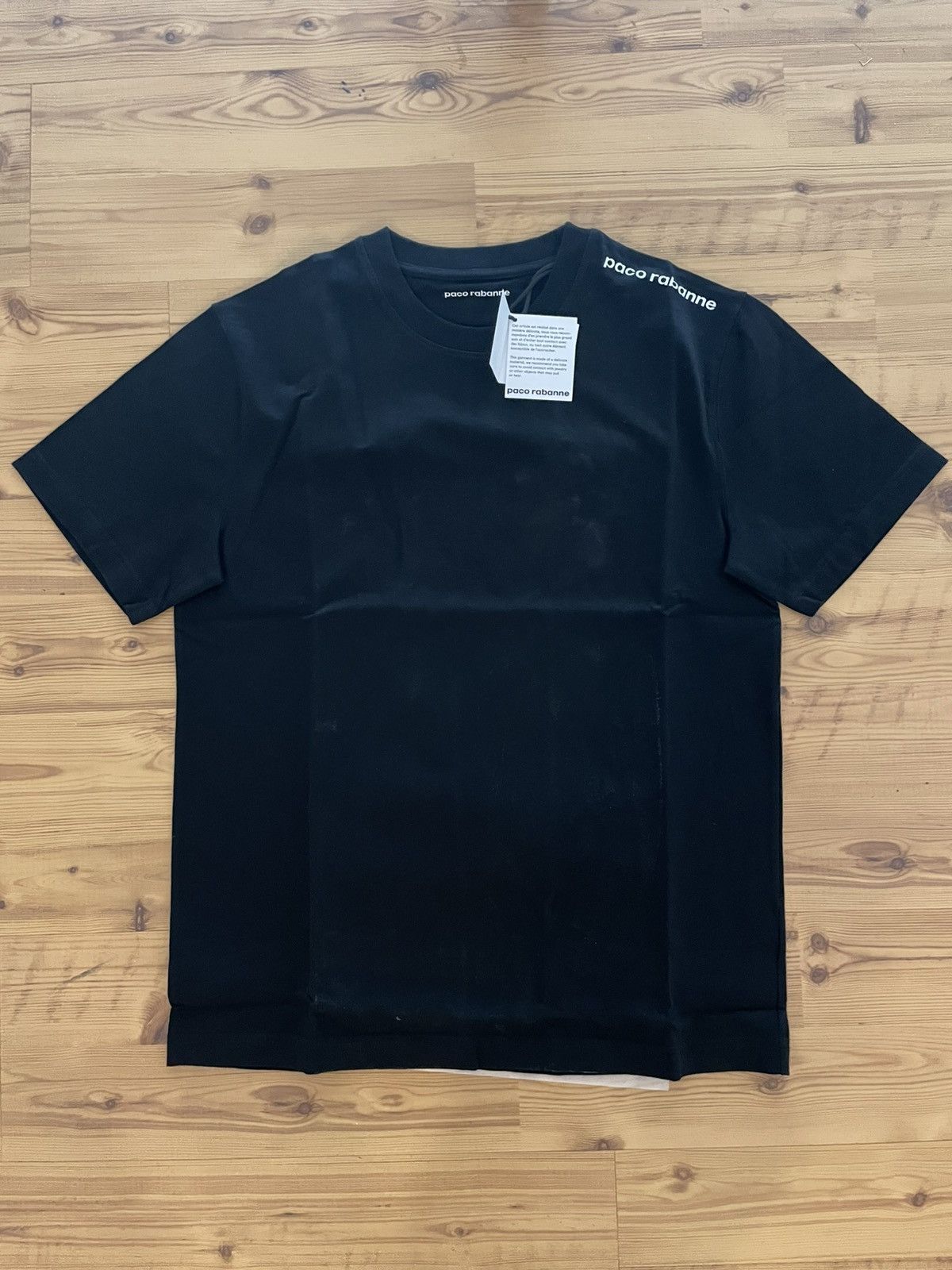Paco Rabanne Rabanne black T-shirt shoulder logo Size L / US 10 / IT 46 - 1 Thumbnail