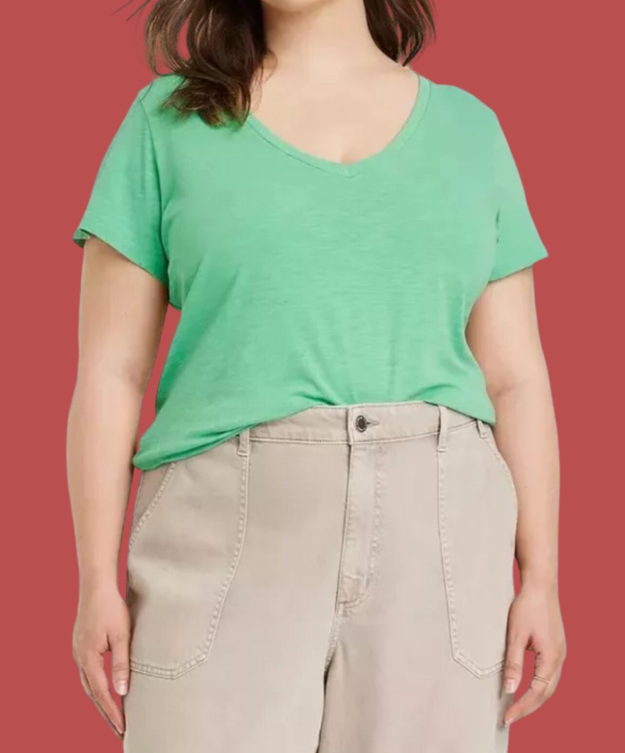 Other Universal Thread - Women's Fitted V-Neck Short Sleeve T-Shir Size L / US 10 / IT 46 - 1 Thumbnail