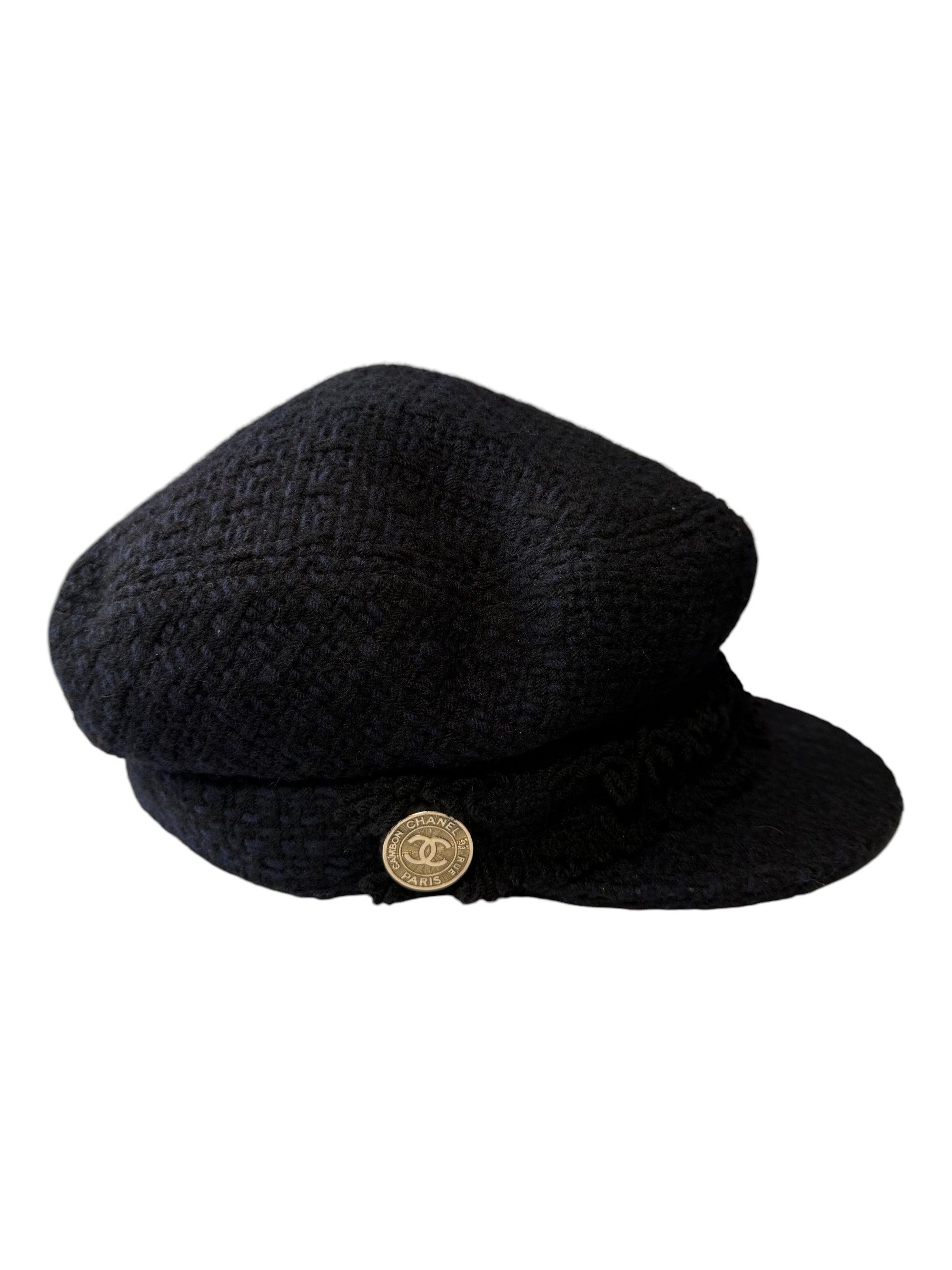 Chanel Chanel Navy Cashmere Wool Tweed Newsboy Cap Size Medium Size ONE SIZE - 1 Thumbnail