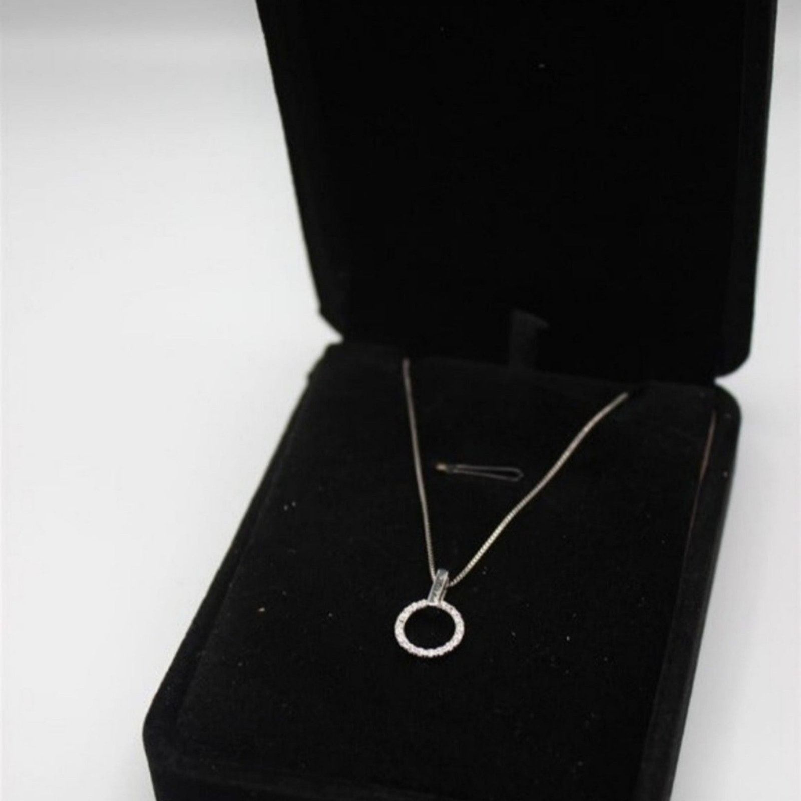Other Circle Pendant Necklace Micro Paved 925 Sterling Silver NWT Size ONE SIZE - 5 Thumbnail