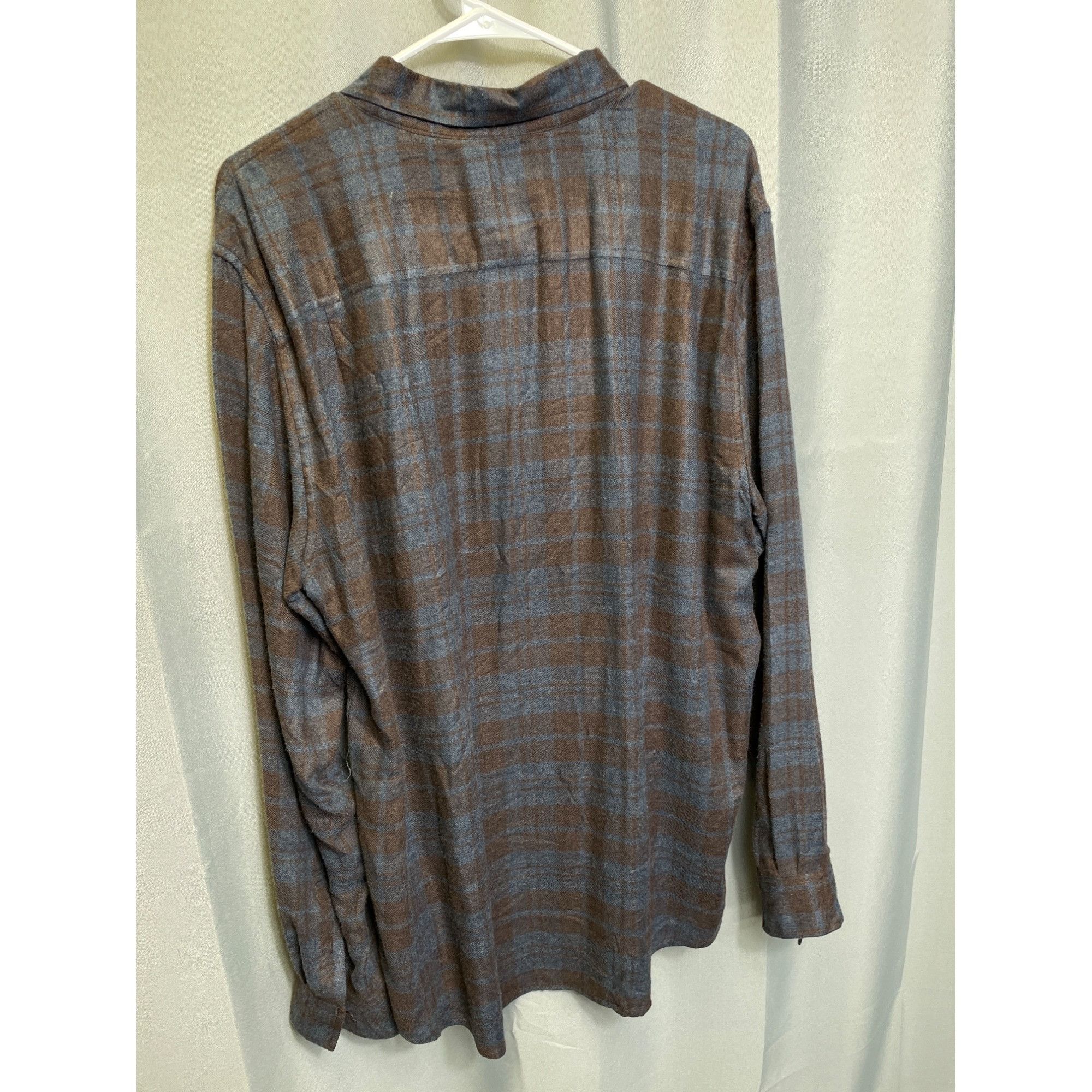 Weatherproof WeatherProof SKU 7646 Mens Brown And Blue Plaid Button Up Sh Size US XL / EU 56 / 4 - 3 Thumbnail