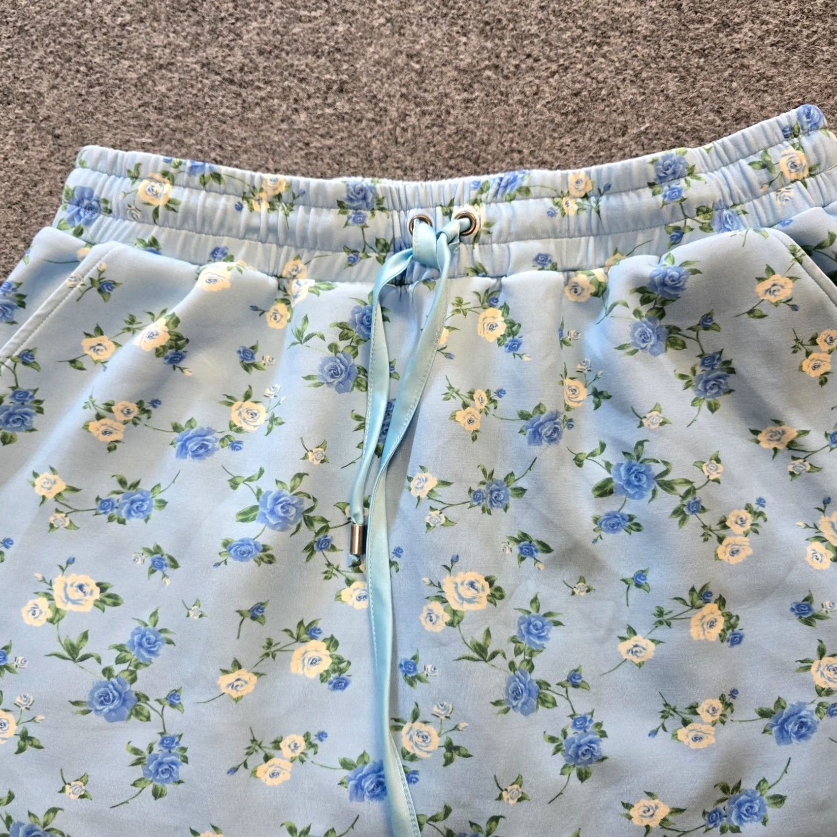 Vintage Arula Skirt Womens 0X Blue Floral Skort Shorts Pull On Stretch Pockets Casual Size 40" / US 18 - 3 Thumbnail