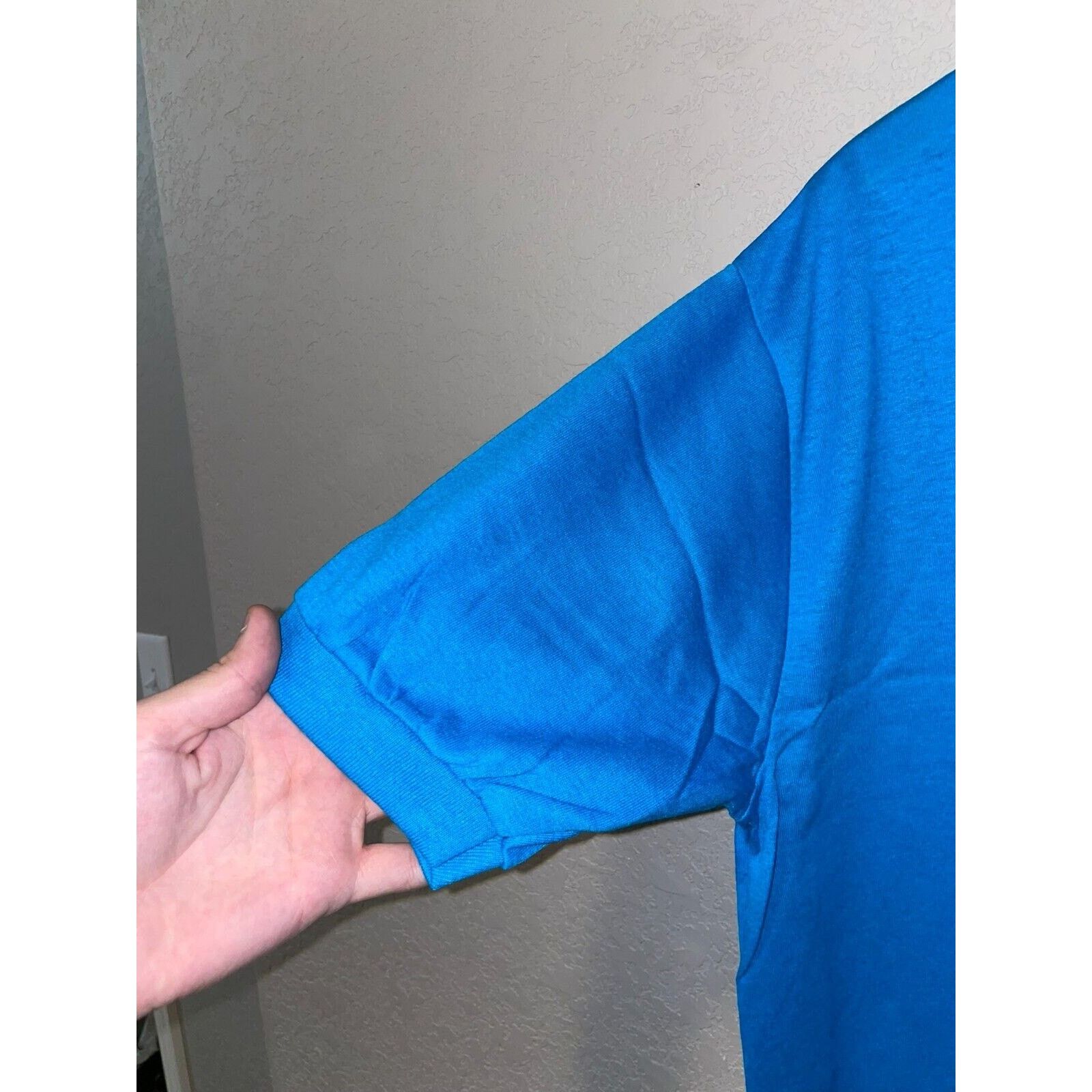 Vintage Vintage Blank Blue Polo Shirt Print-Ons Print Ons 70s XL Size US XL / EU 56 / 4 - 4 Thumbnail