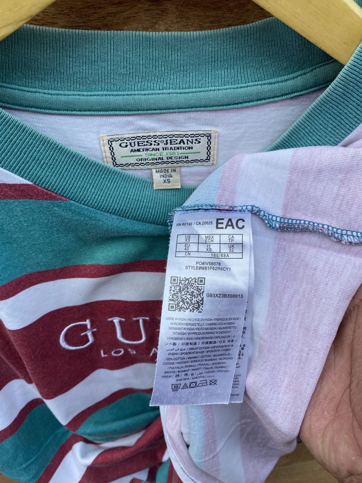 Guess Guess stripped embroidery tshirt Size US M / EU 48-50 / 2 - 5 Thumbnail