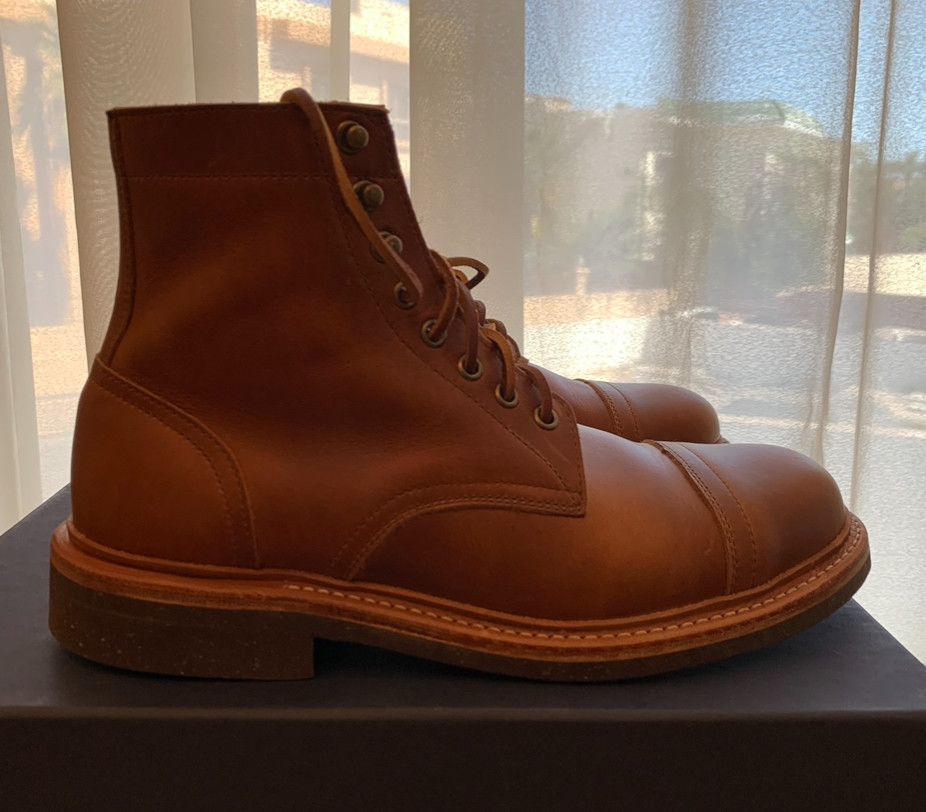 Oak Street Bootmakers British Tan Domane Cap Toe Trench Boots Size US 9 / EU 42 - 3 Thumbnail