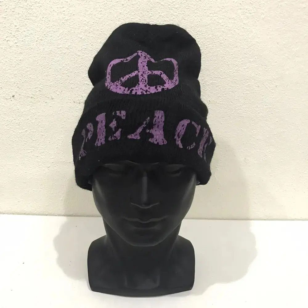 Vintage Vintage Peace Big Logo Beanie Hat Size ONE SIZE - 2 Thumbnail