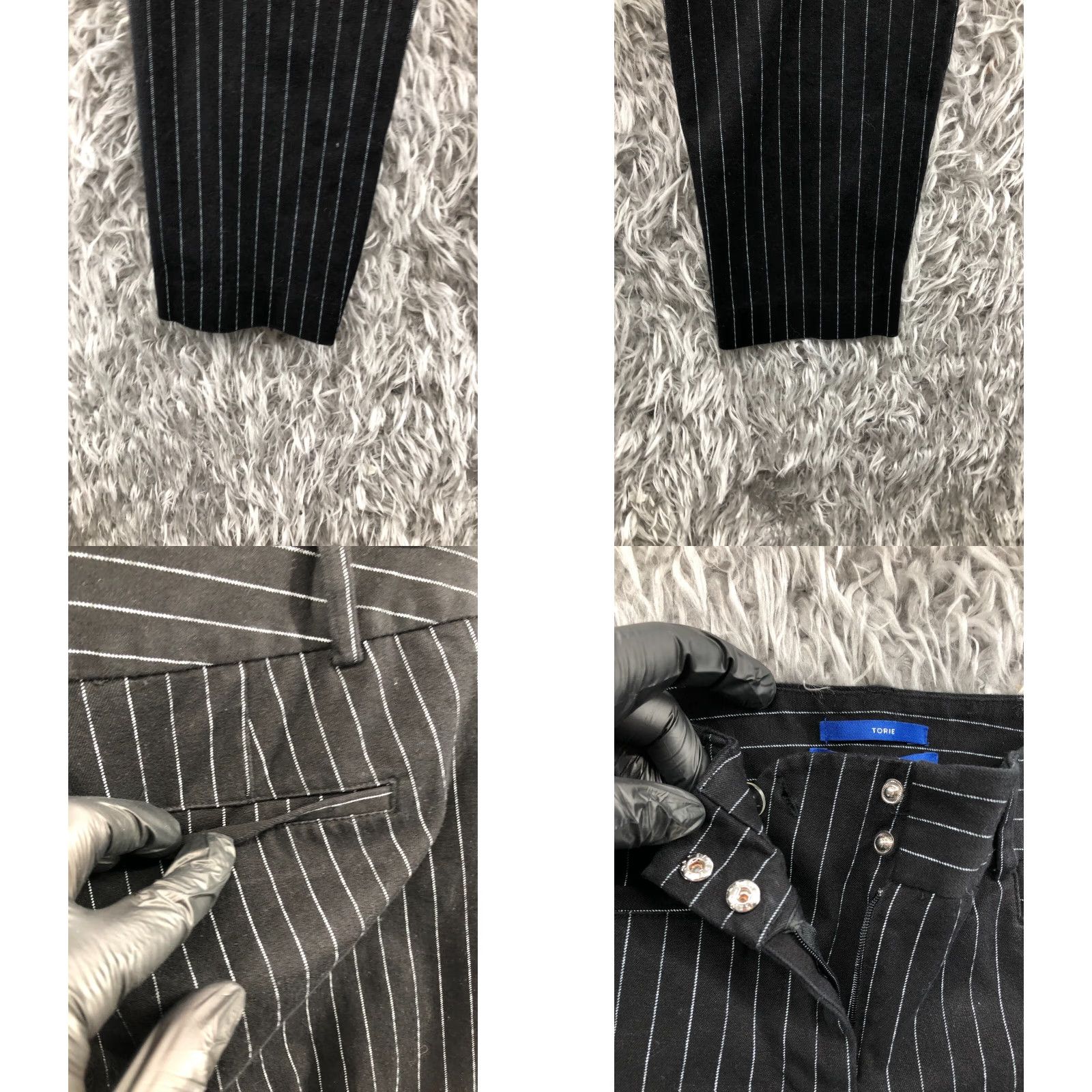 Apt. 9 Apt. 9 Torie Dress Pants Size 4 Womens Black Stripe Knit Flat Front Pockets Mid Rise Stretch Size 27" / US 4 / IT 40 - 8 Thumbnail