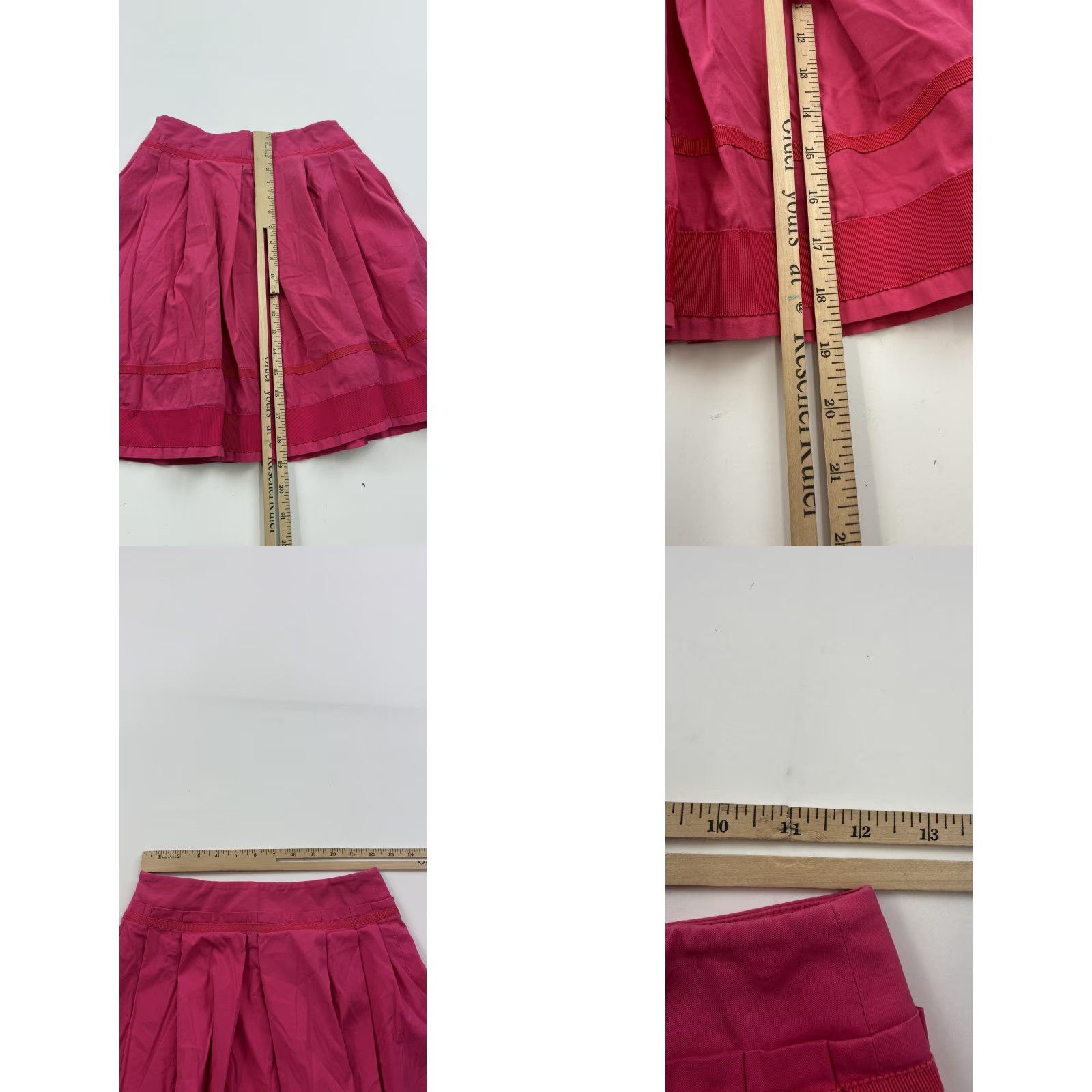 Alberta Ferretti Philosophy di Alberta Ferretti Skirt Womens 6 Pink Pleated A-Line Ribbon Trim Knee Length Size 28" / US 6 / IT 42 - 8 Thumbnail