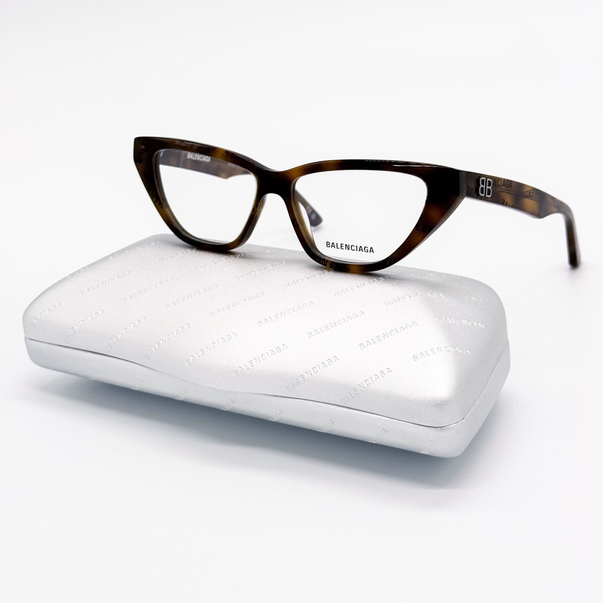 Balenciaga NEW BALENCIAGA EYEGLASSES BB0128O 005 CAT EYE DARK HAVANA WO Size ONE SIZE - 1 Thumbnail