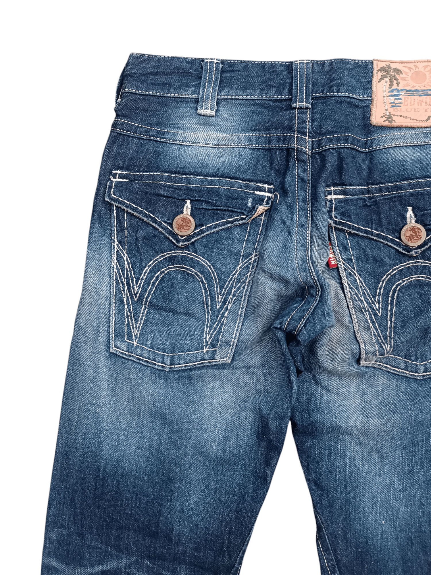 14th Addiction × Edwin × If Six Was Nine Edwin Exclusive Vintage Flare Distressed Whiskers Denim Size US 33 - 18 Thumbnail