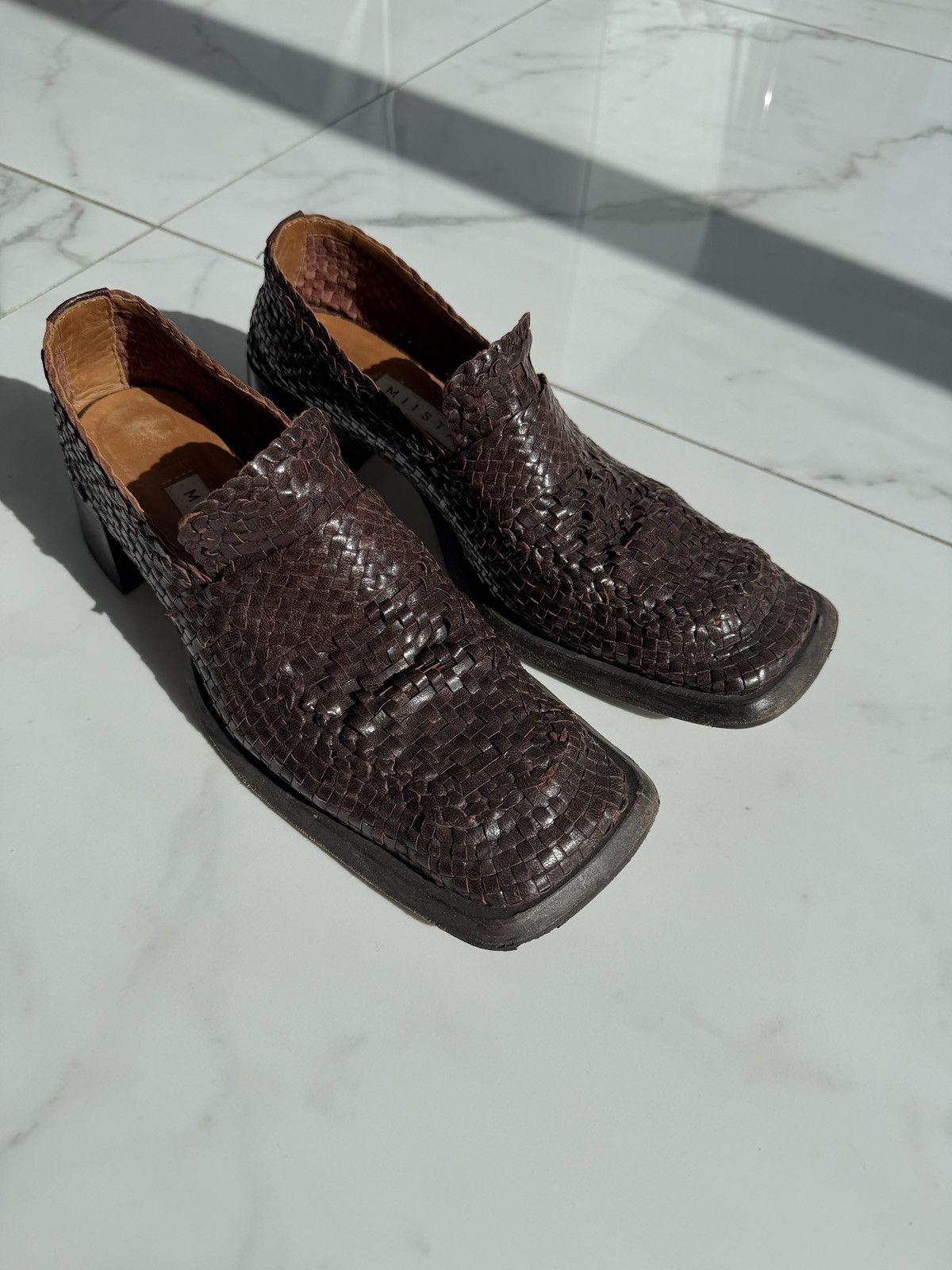 Miista Miista Ligia Brown Woven Loafers Size US 9 / IT 39 - 1 Thumbnail