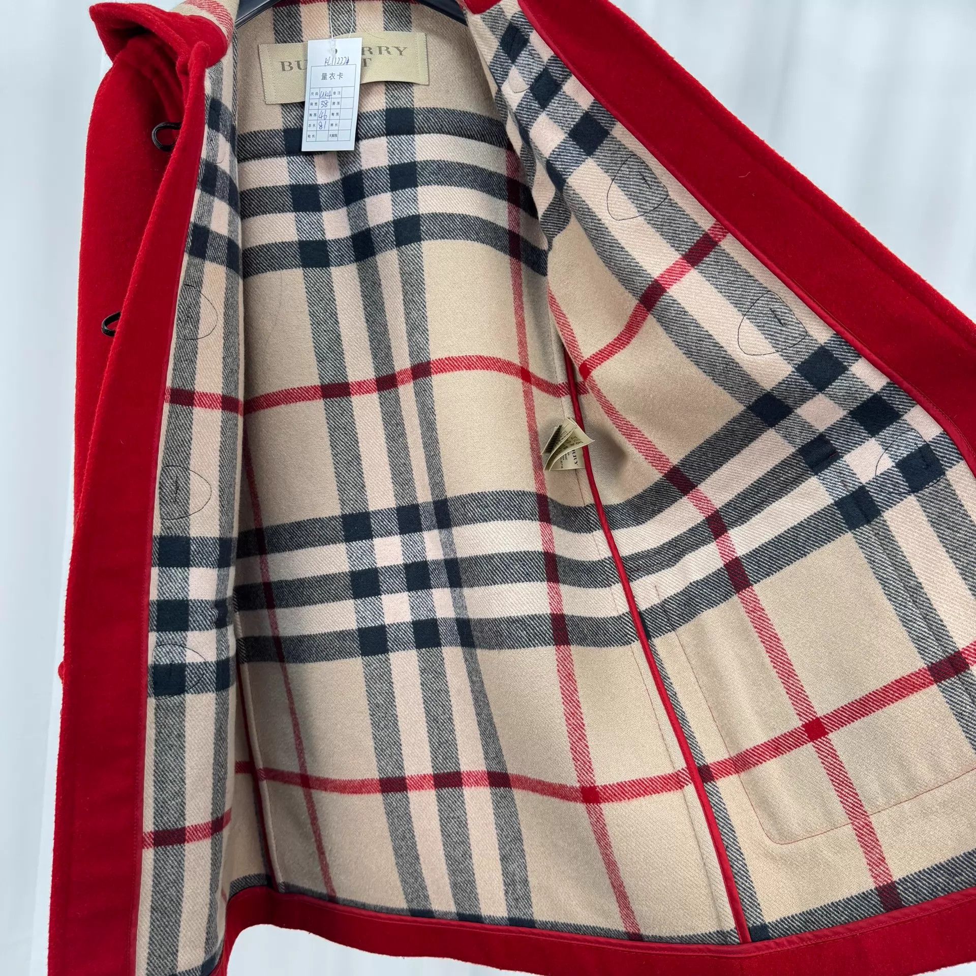 Burberry Burberry Wool Coat Check Lining Horn Buttons UK4 99 New Size XS / US 0-2 / IT 36-38 - 5 Thumbnail