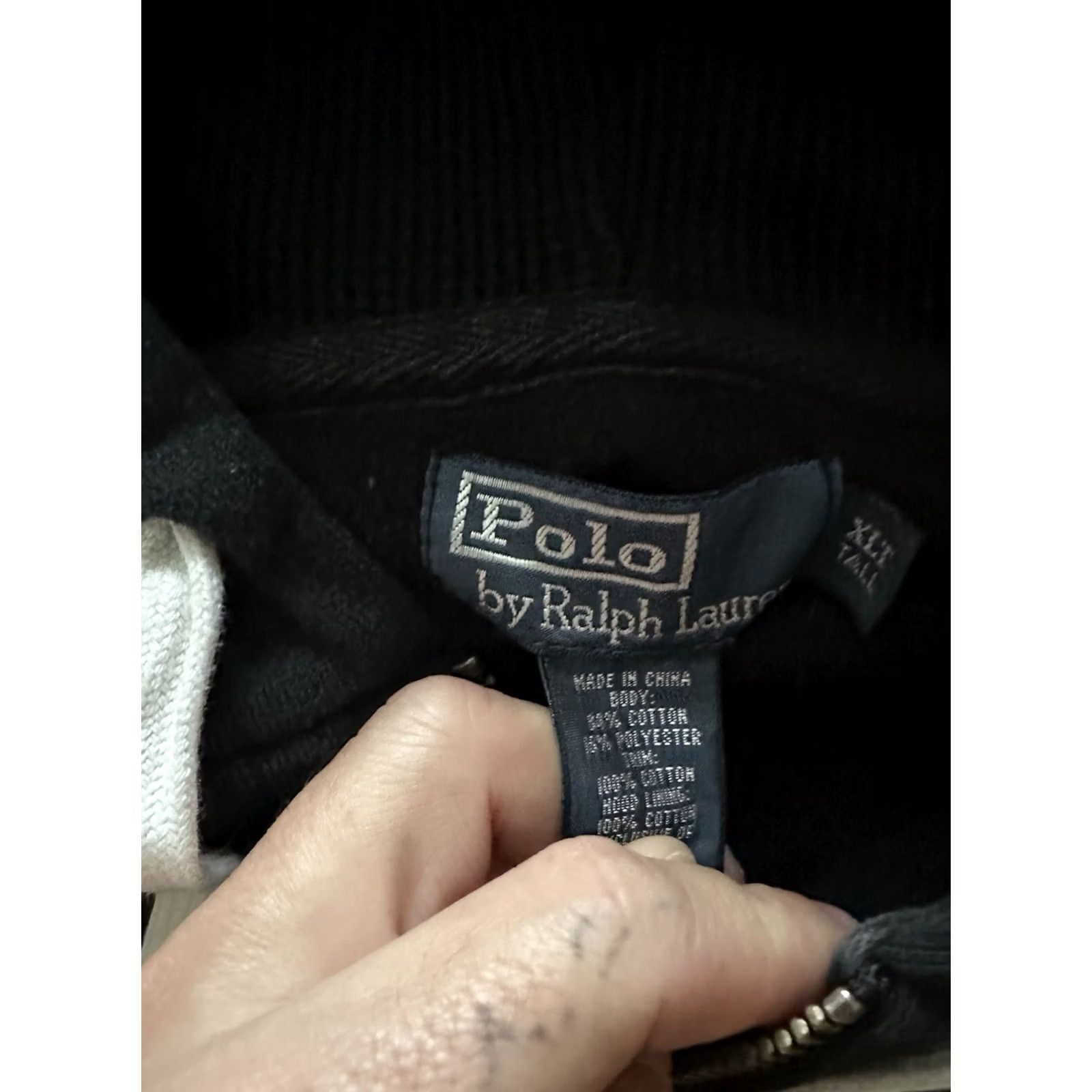 Polo Ralph Lauren Vintage 90s Polo Ralph Lauren Hoodie Mens 2XLT Tall Full Zip Up Black Size US XXL / EU 58 / 5 - 5 Thumbnail