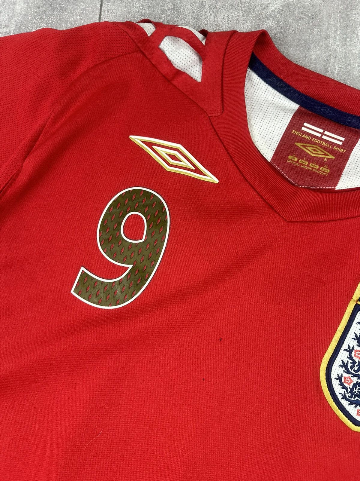 Umbro Umbro England National Team #9 Rooney 2006/08 Away Jersey Size US L / EU 52-54 / 3 - 8 Thumbnail