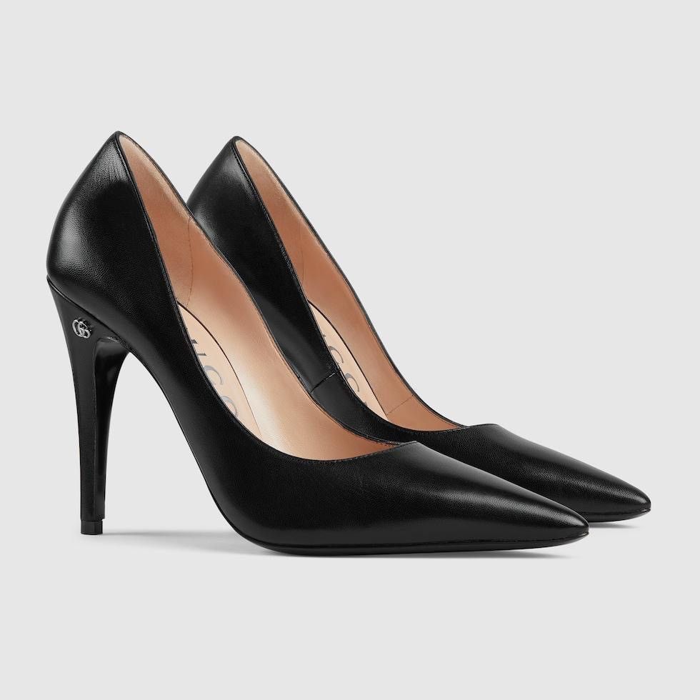 image of Gucci G Logo High Heel Pump Shoes in Black, Women's (Size 7)