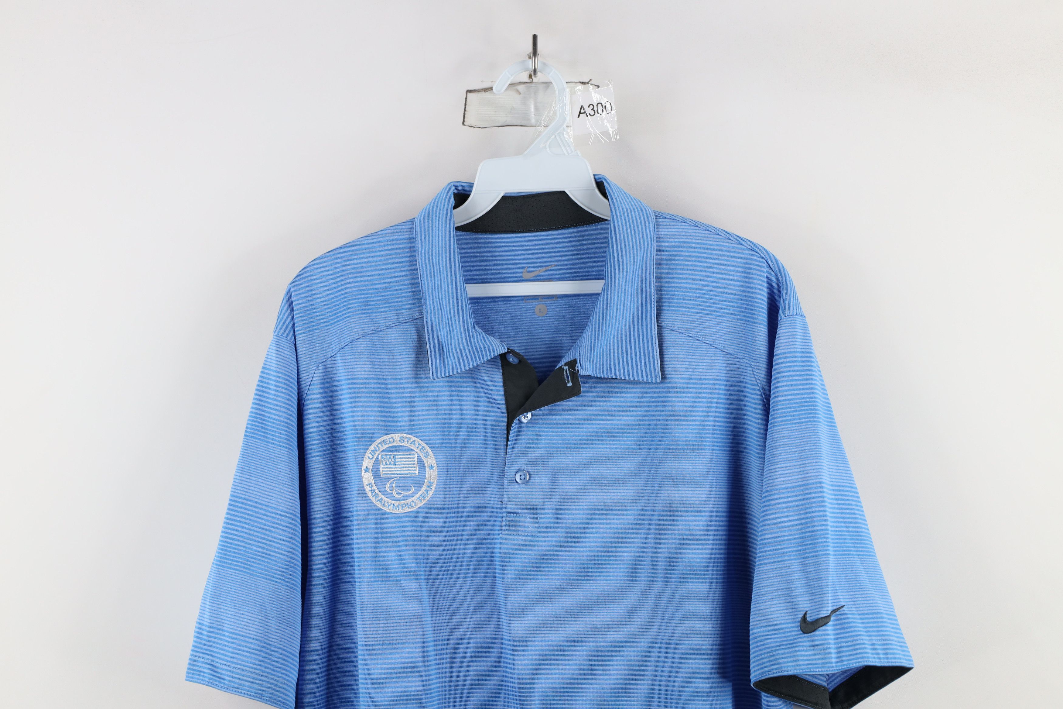 Nike × Vintage Nike Issued United States Paralympic Team Striped Polo Shirt Size US L / EU 52-54 / 3 - 2 Thumbnail