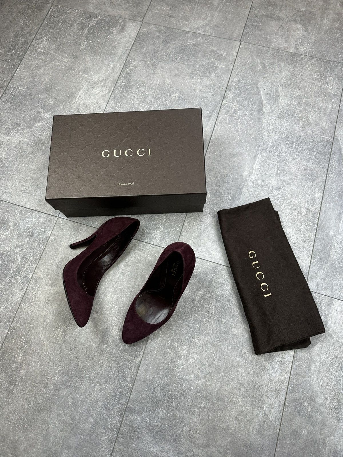 Women’s Burgundy Kid Scamosciato Gucci Shoes