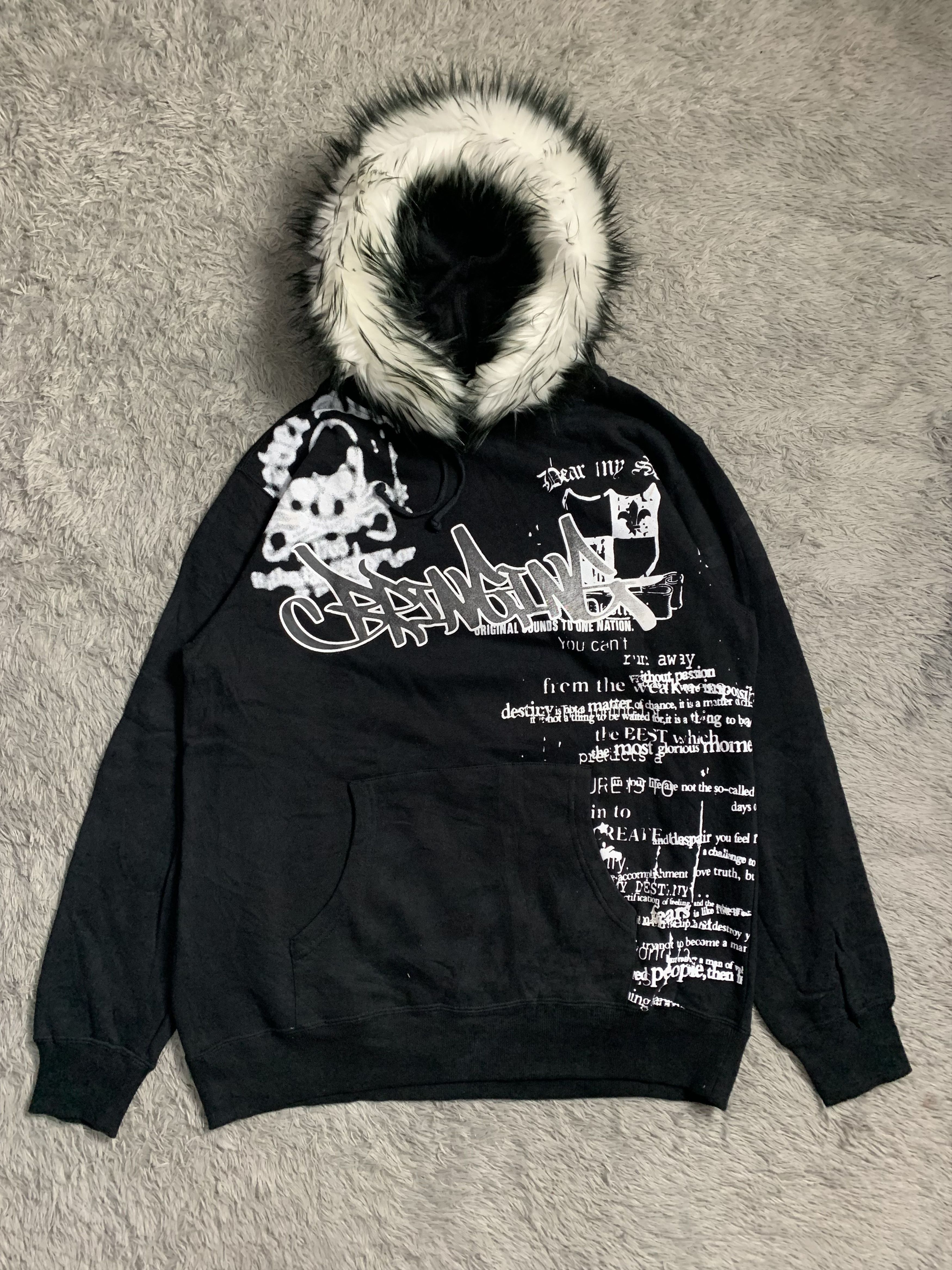 Japanese Brand Faux Fur Y2k Poem Japan Harajuku Size US M / EU 48-50 / 2 - 2 Thumbnail