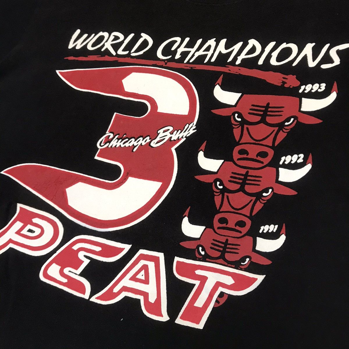 VINTAGE CHICAGO BULLS WORLD CHAMPIONS 90s RARE TEE