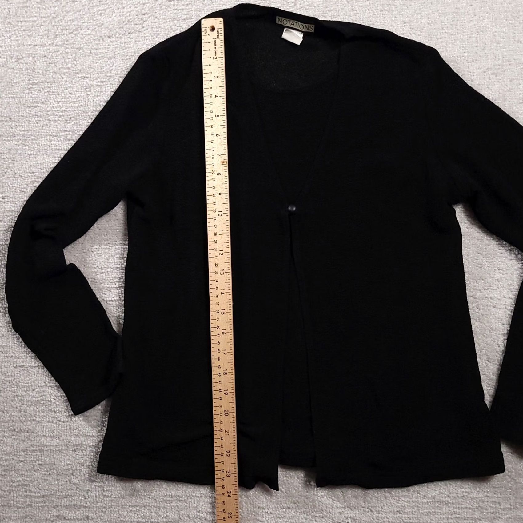 Vintage VINTAGE Notations Shirt Womens Medium Black Long Sleeve Cardigan Blouse Business USA 90s Size M / US 6-8 / IT 42-44 - 6 Thumbnail