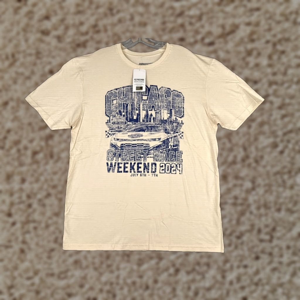 NASCAR Nascar Chicago Street Race Shirt Adult Large Ivory Cotton Short Sleeve NEW Size US L / EU 52-54 / 3 - 1 Thumbnail