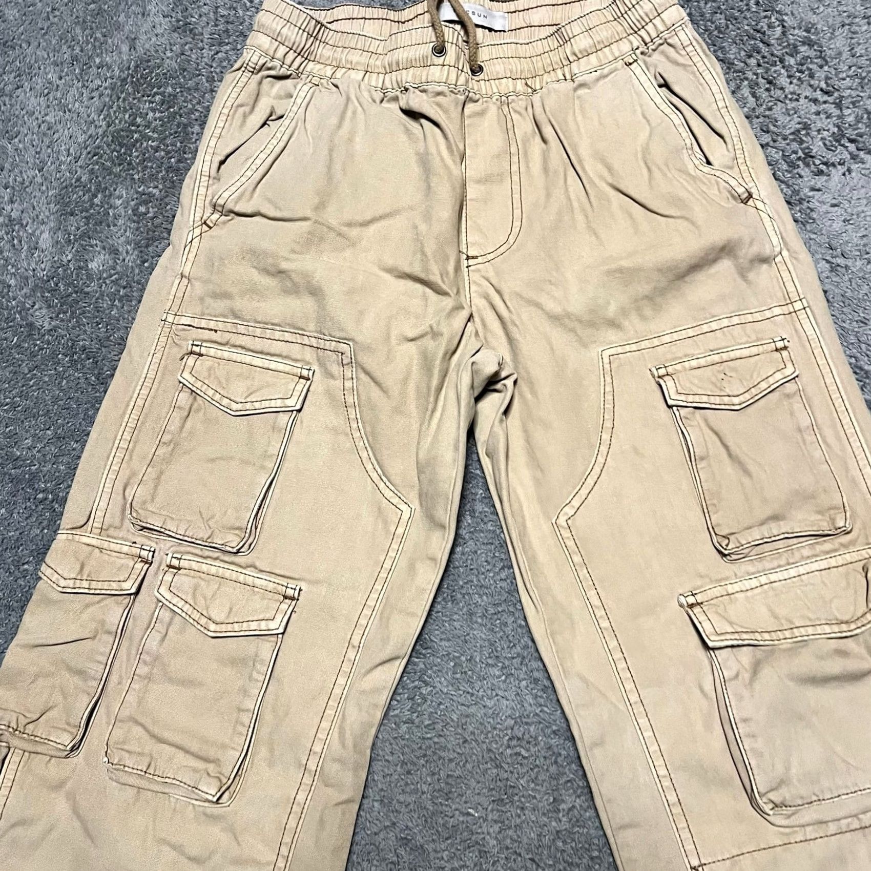 Pacsun Pacsun Pants Mens Small (29x29) Baggy Cargo Tan Beige Skater Flaw Staining Mens Regular Cargo Pants Beige Cream S 29x29 Size US 29 - 2 Thumbnail