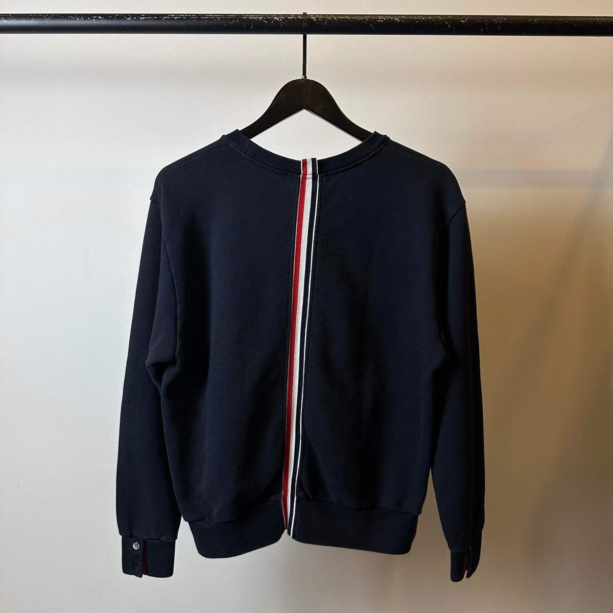 Thom Browne THOM BROWNE BACK STRIPED NAVY SWEATER Size US M / EU 48-50 / 2 - 2 Thumbnail