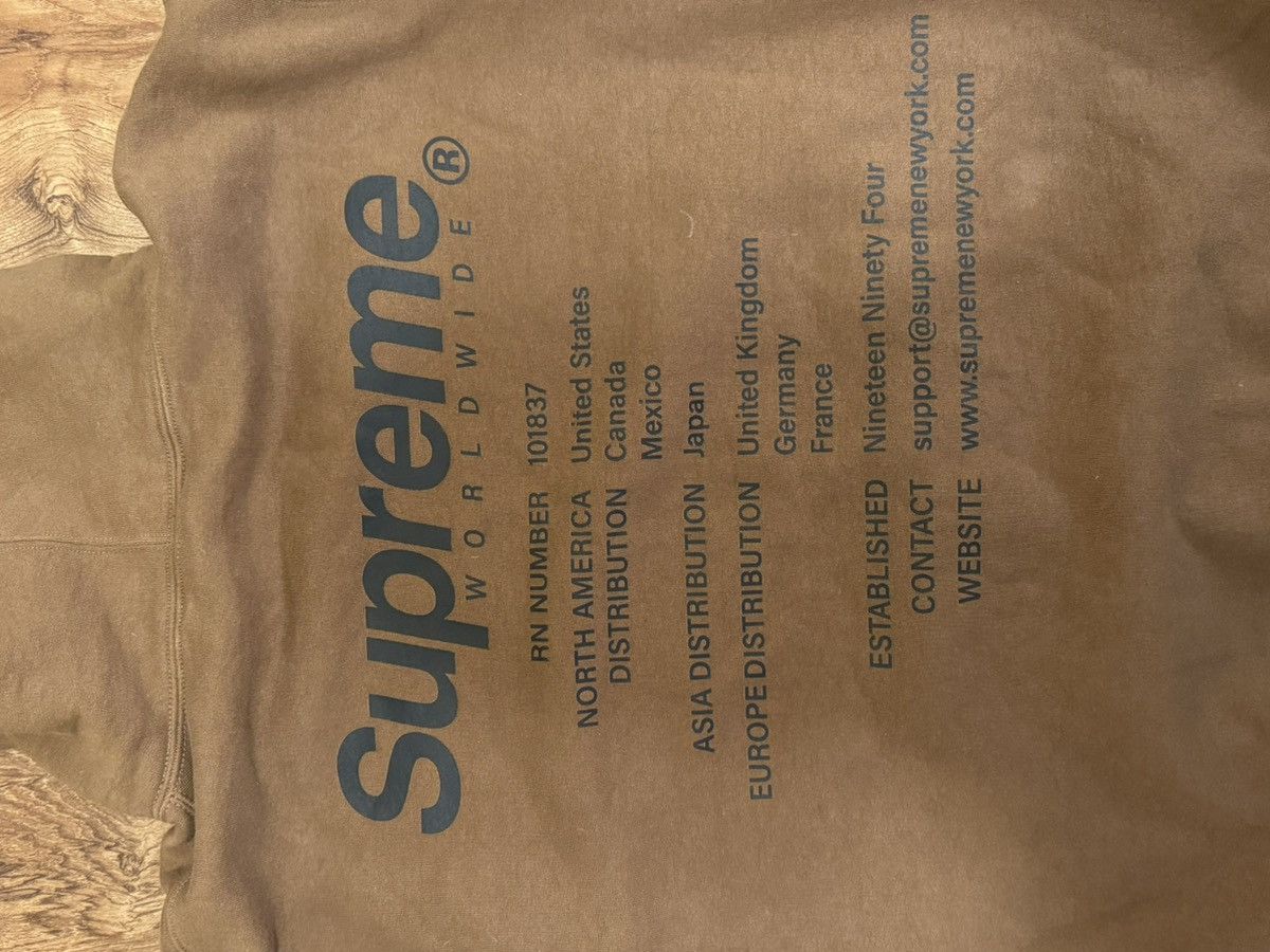 Supreme Supreme Worldwide Hooded Sweatshirt - Olive Brown Size US L / EU 52-54 / 3 - 11 Thumbnail