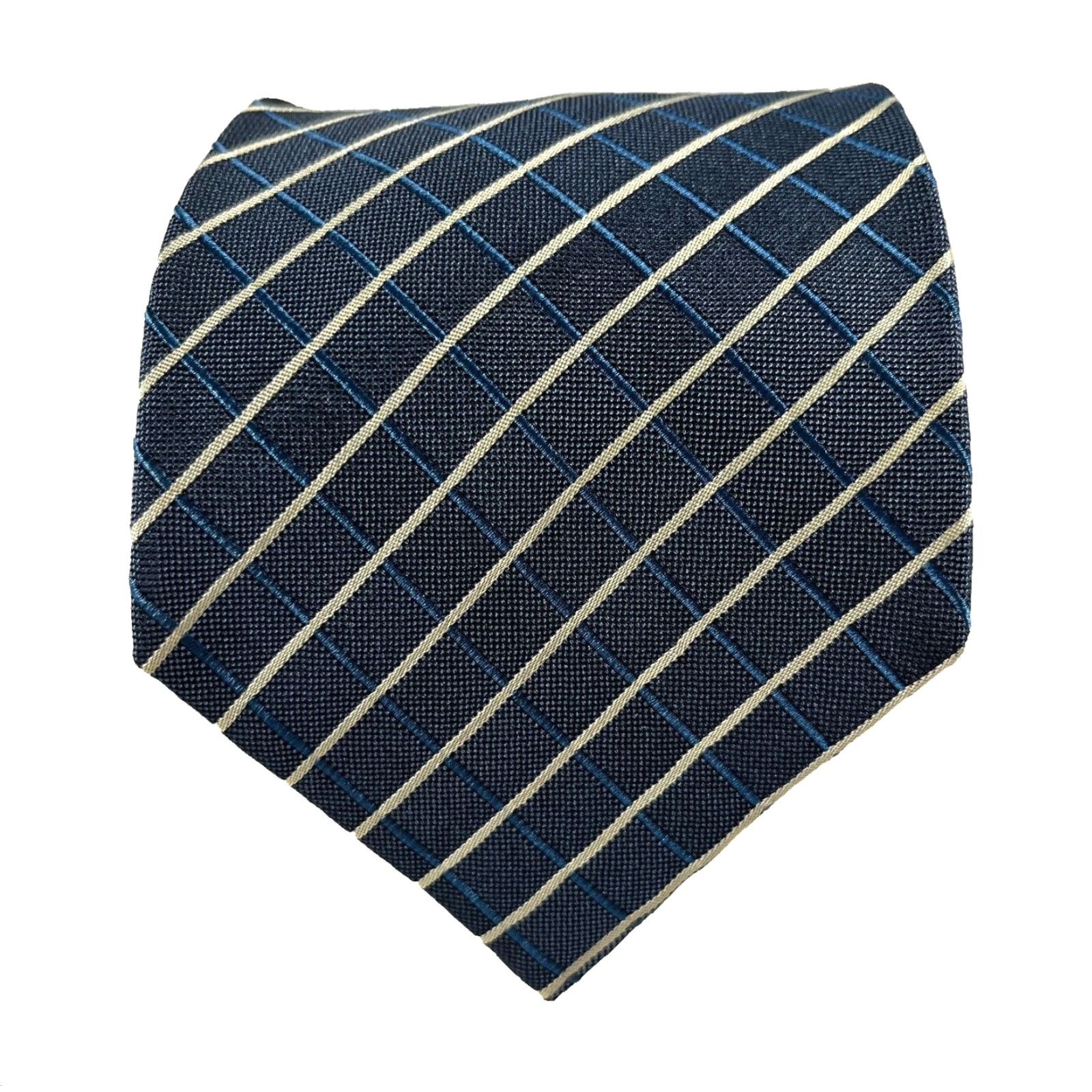 Sulka Sulka Men’s Luxury Silk Tie Geometric Gray Made in France Silk Wide 3.75" Classic Length 60" Size ONE SIZE - 2 Thumbnail