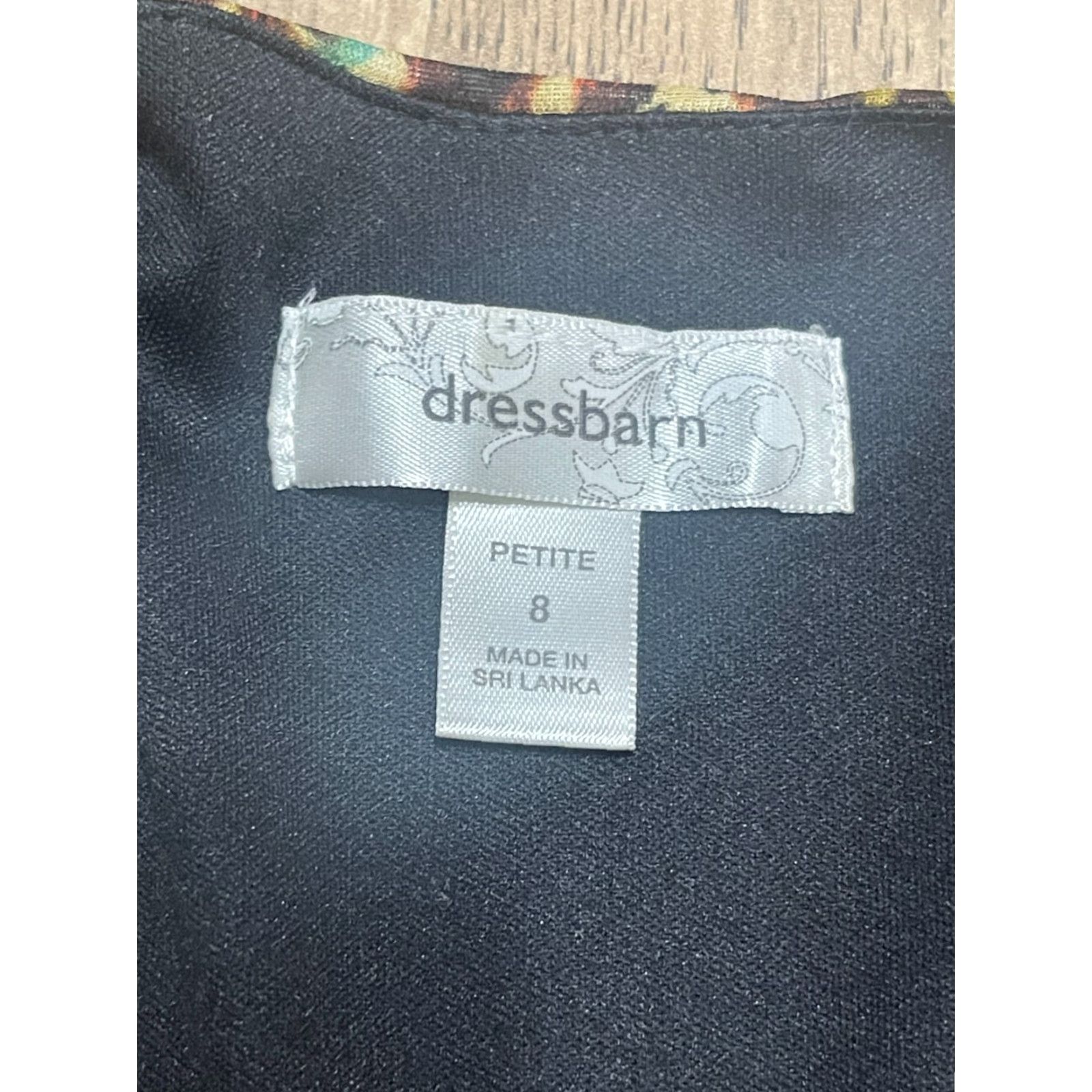 Vintage Dressbarn Dress Women's 8P Petite V-Neck Short Sleeve Floral A-Line Knee Length Yellow Blue - Casual, 8 Petite, Poly/Not Specified - Womens Size 30" / US 8 / IT 44 - 5 Thumbnail