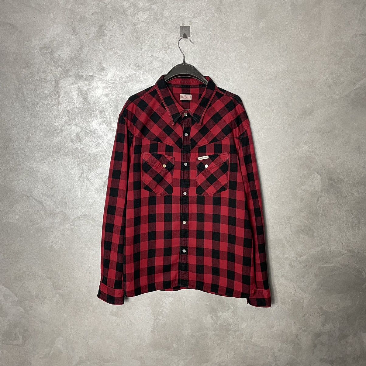 The Flat Head The Flat Head Ombré Check Western Shirt Black/Red Size US L / EU 52-54 / 3 - 1 Thumbnail
