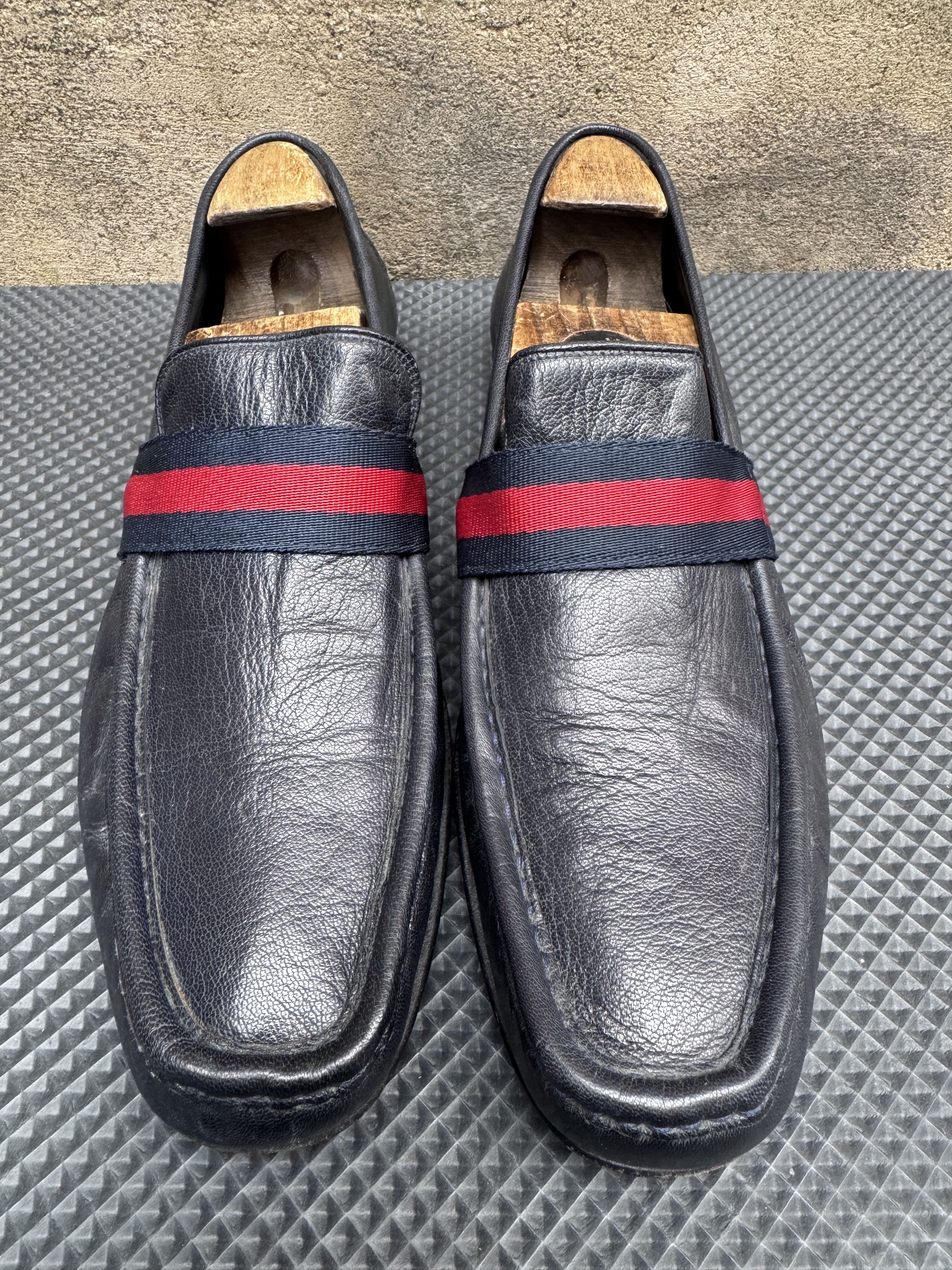 Gucci Gucci Leather Loafer Signature red and blue Web detail Size US 8.5 / EU 41-42 - 2 Thumbnail