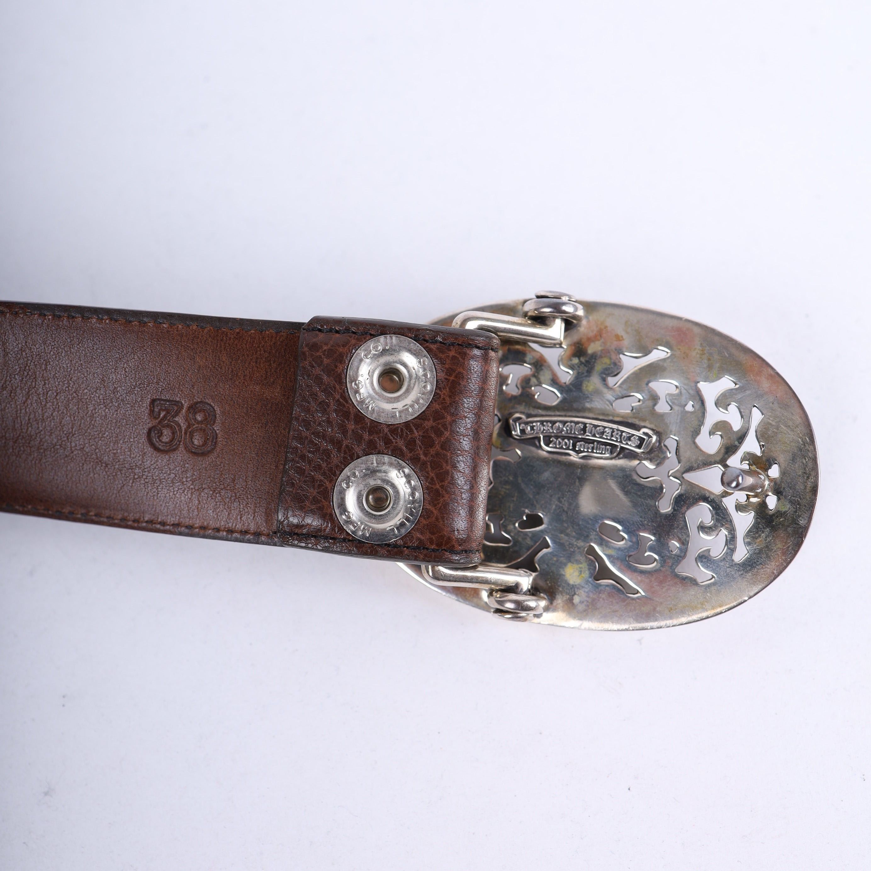 Chrome Hearts Chrome Hearts Star Oval Cross Brown Belt Size 38 - 8 Thumbnail