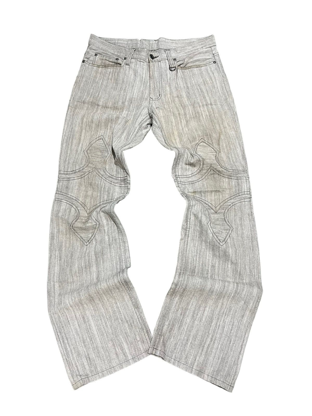 image of If Six Was Nine x Le Grande Bleu L G B Nicole Club For Man Fleur Patch Denim in White (Size 31)