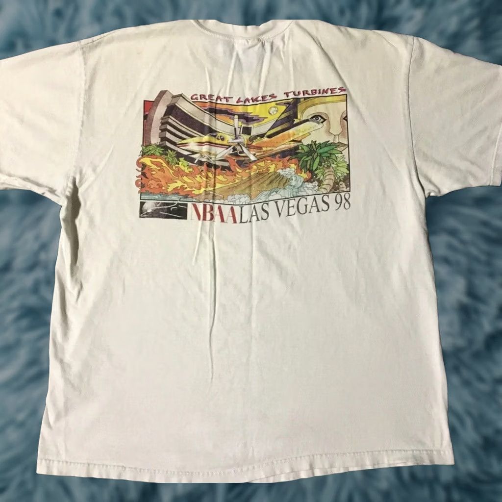 Vintage VINTAGE Great Lakes Turbines Shirt XL White 90s Grunge Planes Aviations USAF NBAA Las Vegas Mens Graphic Tee Size US XL / EU 56 / 4 - 1 Thumbnail