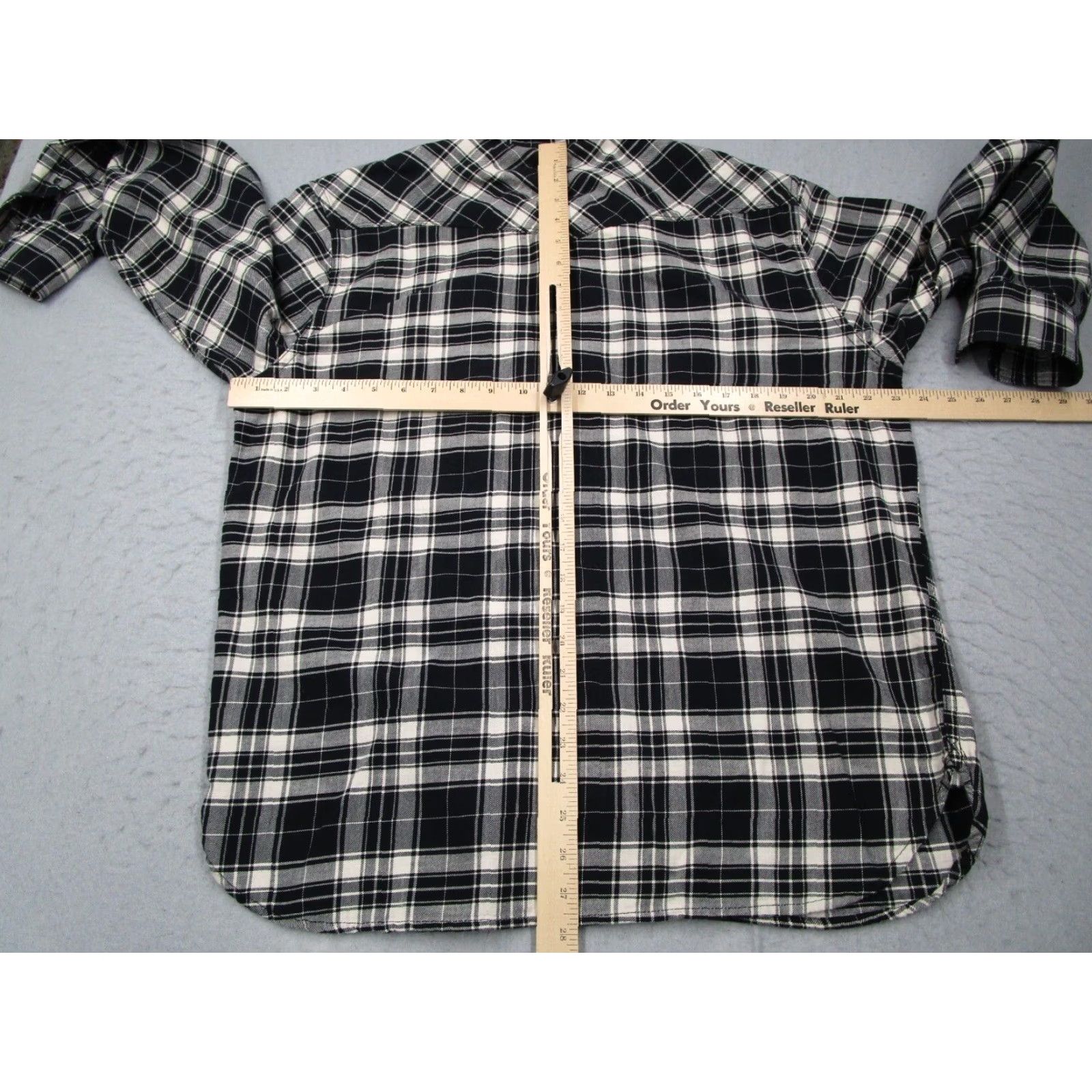 Lucky Brand Lucky Brand Black Plaid Long Sleeve Button-Up Flannel Shirt Mens Large Pearl Snap Work Cowboy Size US L / EU 52-54 / 3 - 4 Thumbnail