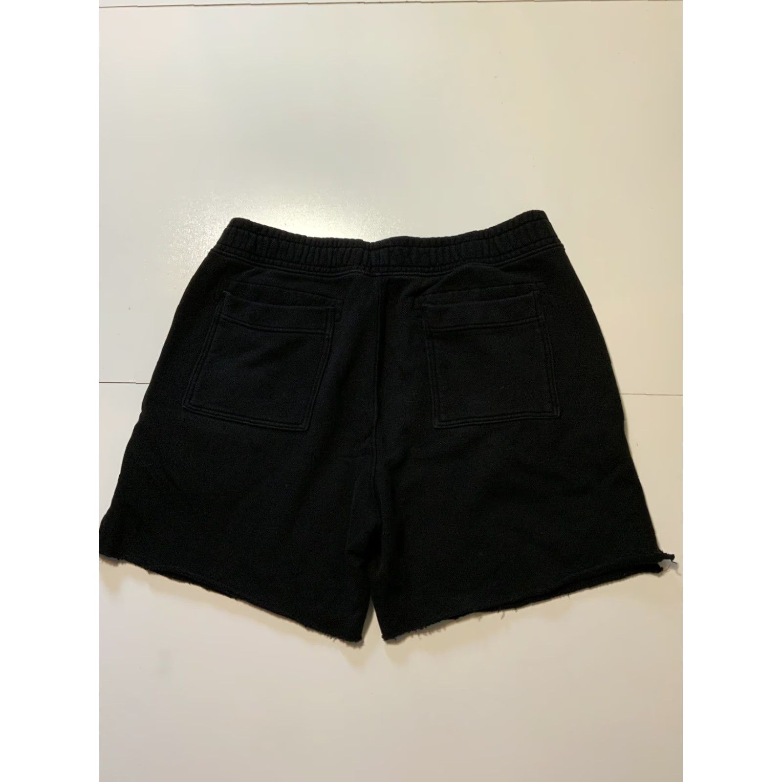 Vintage Cotton Citizen French Terry Fleece Raw Edge Heavyweight Black Sweat Shorts XXL Men Regular Cotton Sweat Shorts Black XX Large Mens Size US 39 - 3 Thumbnail
