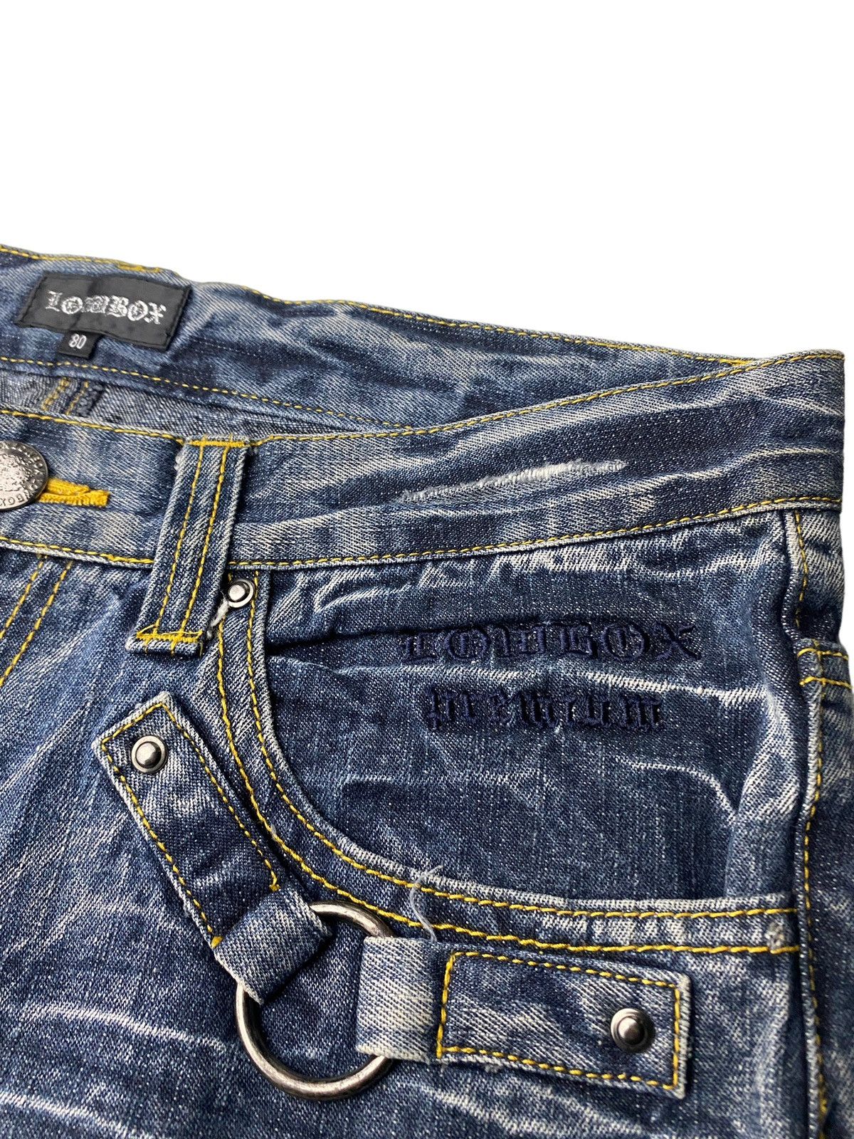If Six Was Nine Lowbox Buckle Glitter Flared Seawash Jeans Size US 30 / EU 46 - 6 Thumbnail