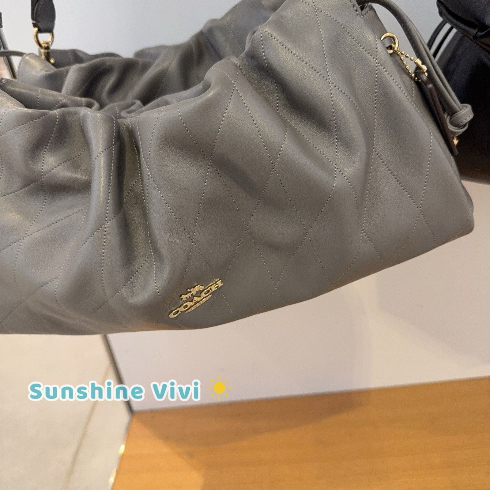 Coach NWT Coach Faye Large Shoulder Bag Quilting Gold/Slate CCZ58 Size ONE SIZE - 3 Thumbnail