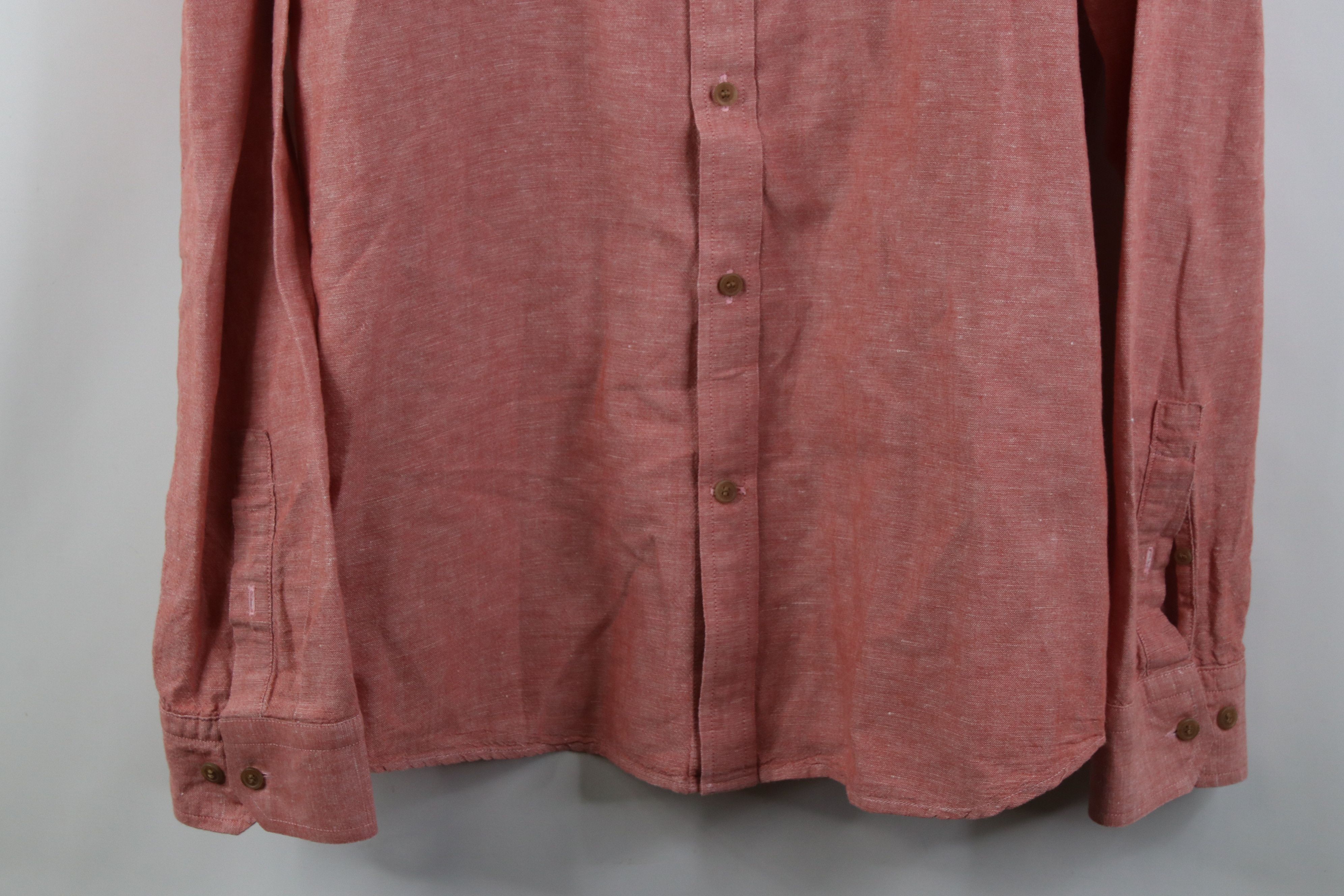 Banana Republic Banana Republic Linen Blend Collared Button Shirt Red Size US XL / EU 56 / 4 - 3 Thumbnail