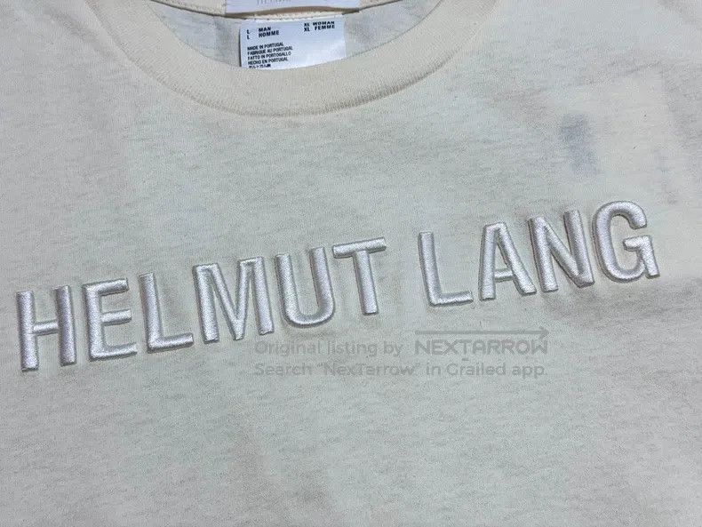 Helmut Lang Helmut Lang Classic embroidered slogan crew neck short-sle Size US L / EU 52-54 / 3 - 4 Thumbnail