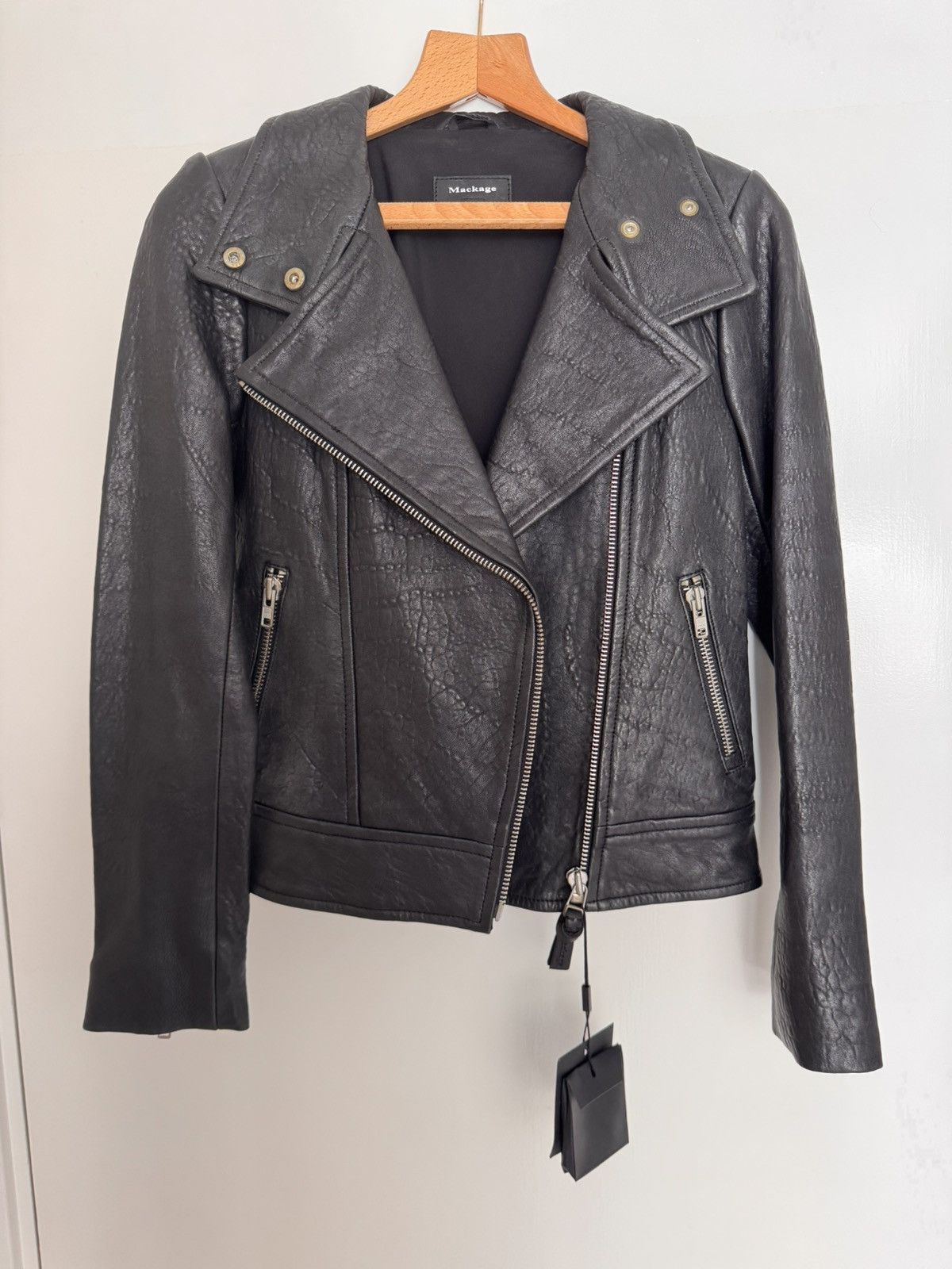 Mackage Mackage Black Leather Biker Jacket Small Brand New with Tags Size S / US 4 / IT 40 - 2 Thumbnail