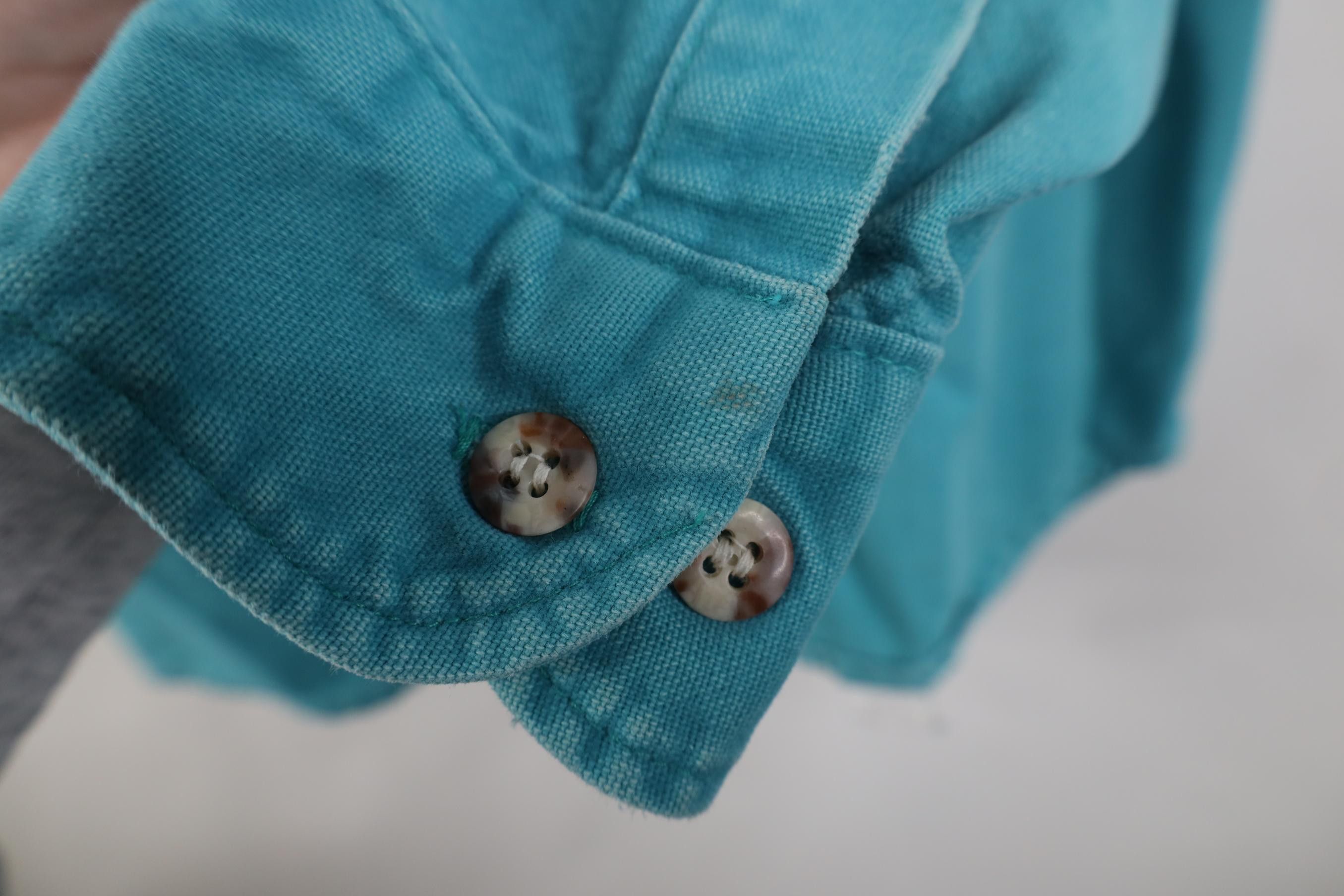 Cabelas Vintage 90s Cabelas Chamois Cloth Collared Button Shirt Teal Size US L / EU 52-54 / 3 - 8 Thumbnail