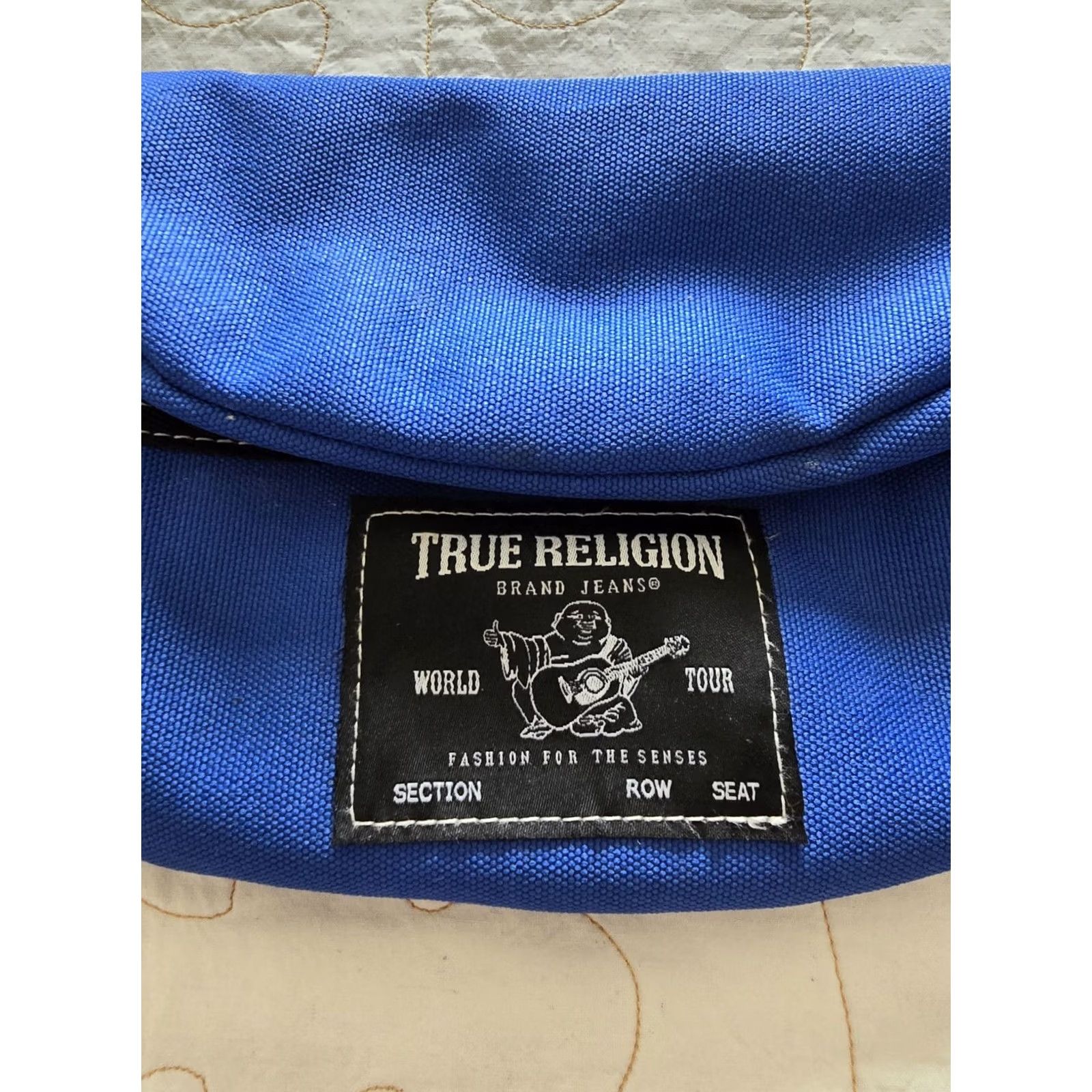 True Religion True Religion Blue Fanny Pack Hip Bag Buddha Unisex Crossbody Pouch Belt Bag & Fanny Pack Small Blue Polyester Zip Adjustable Strap Pockets Men Women Size ONE SIZE - 4 Thumbnail