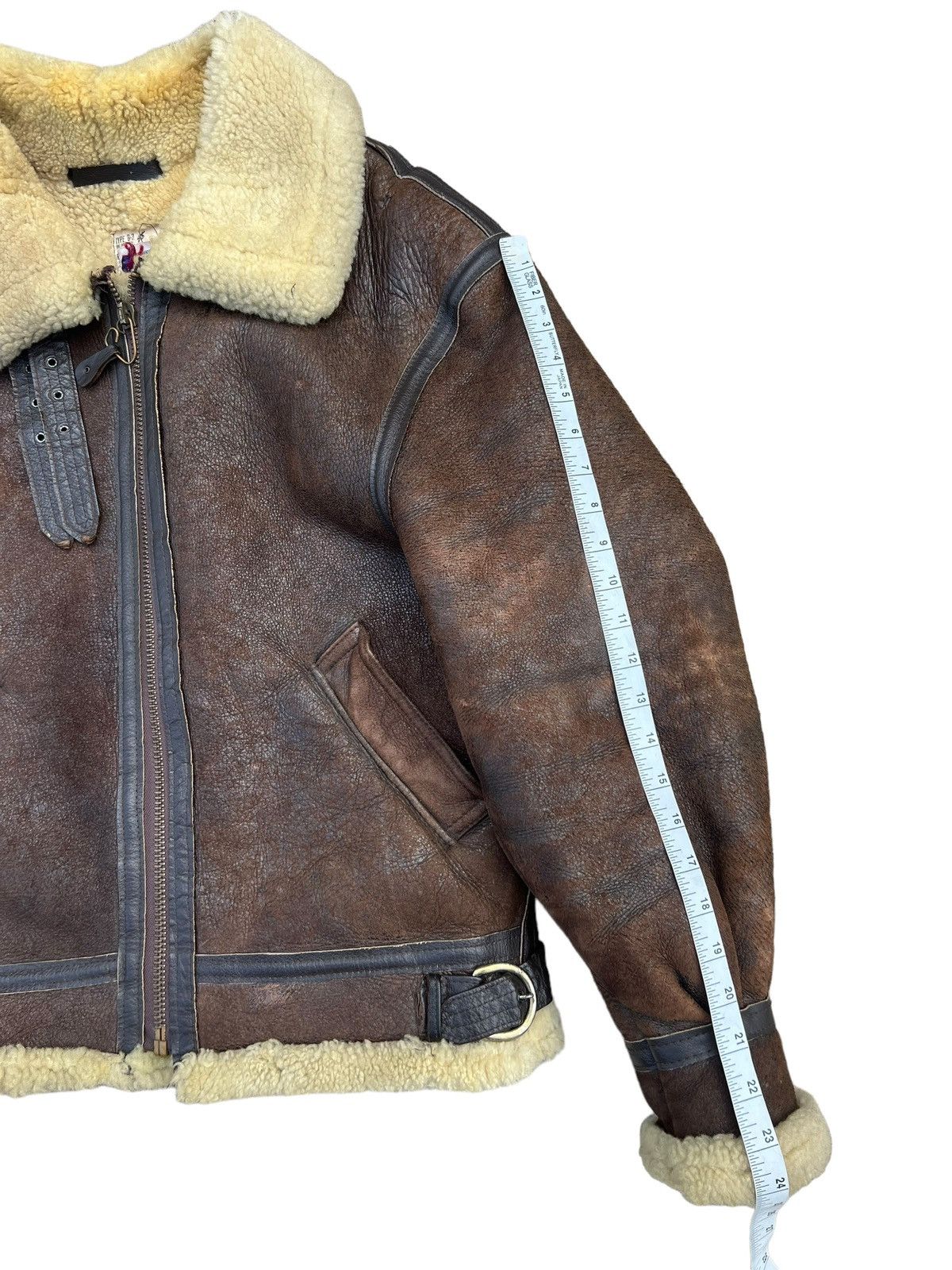 Vintage Vintage 80s Distress Patina Sheep Leather B-3 Flight Jacket Size US M / EU 48-50 / 2 - 4 Thumbnail
