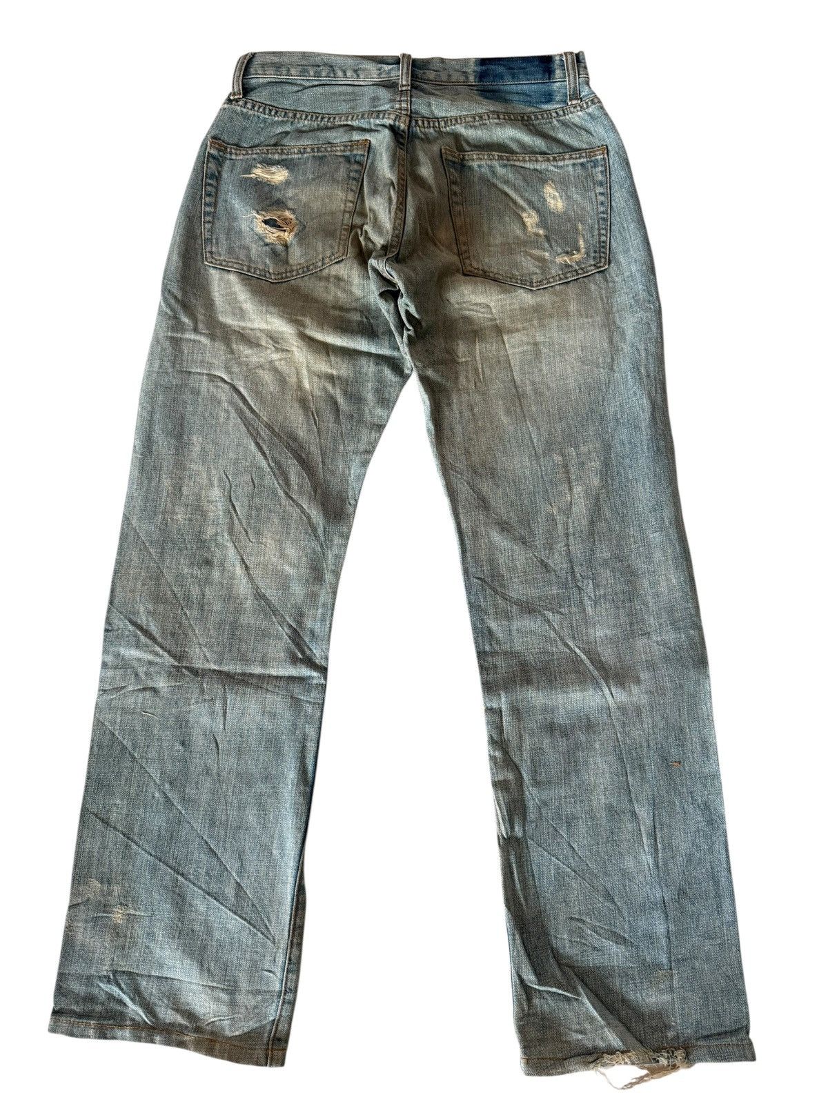 Japanese Brand Japanese Ykk New Max Faded Distressed Rare Design Denim Size US 29 - 11 Thumbnail