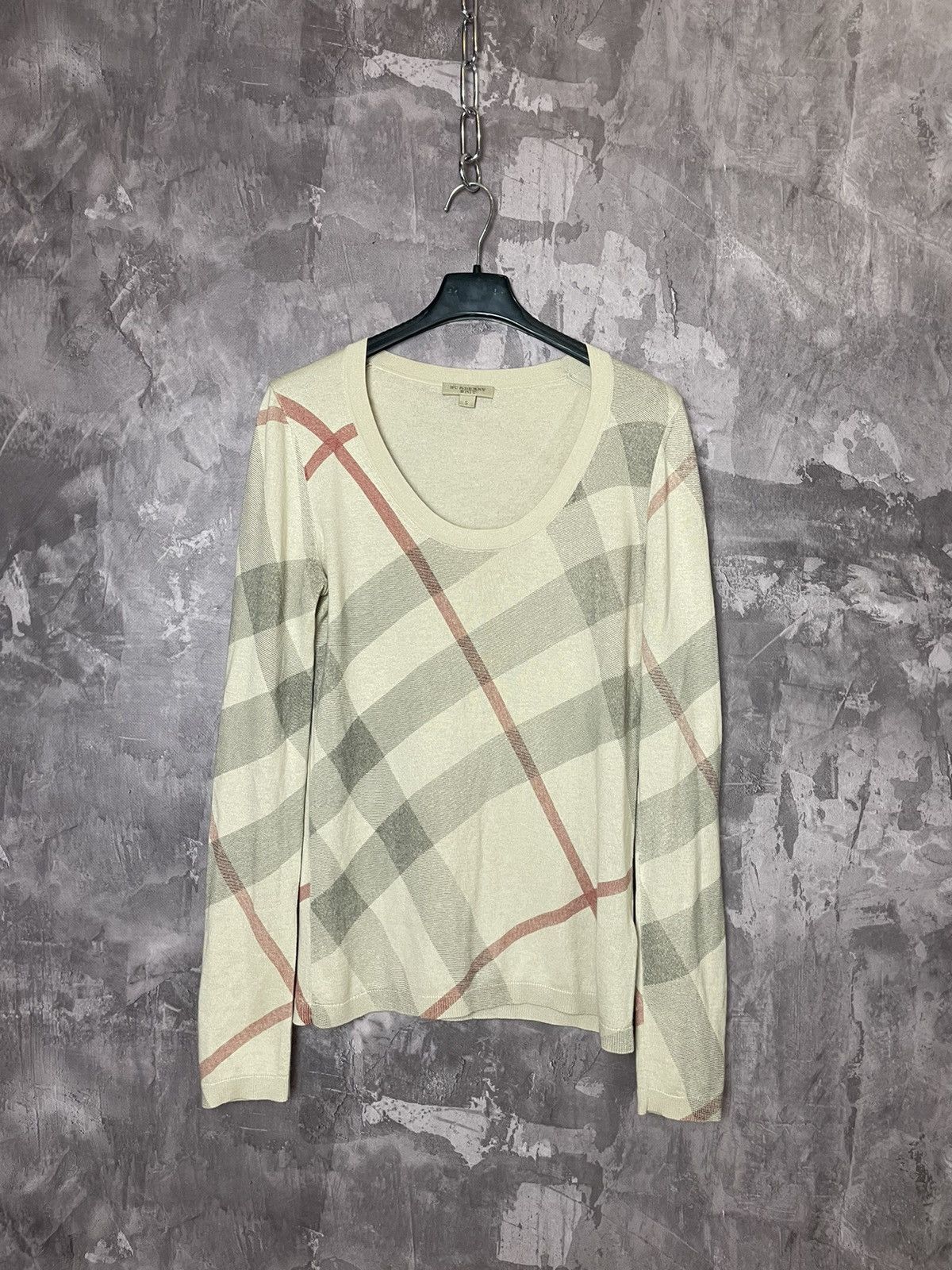 Burberry × Luxury × Vintage Burberry Brit Nova Check Cashmere Wool 