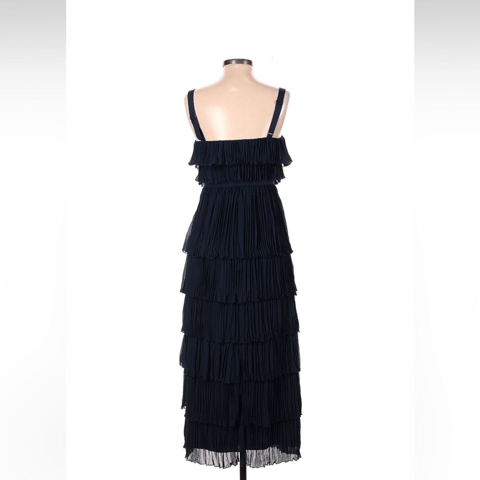 Cinq a Sept Cinq à Sept Elaine Ruffle Tier Midi Dress - Size 00 - Blue Size XXS / US 00 / IT 34 - 3 Thumbnail