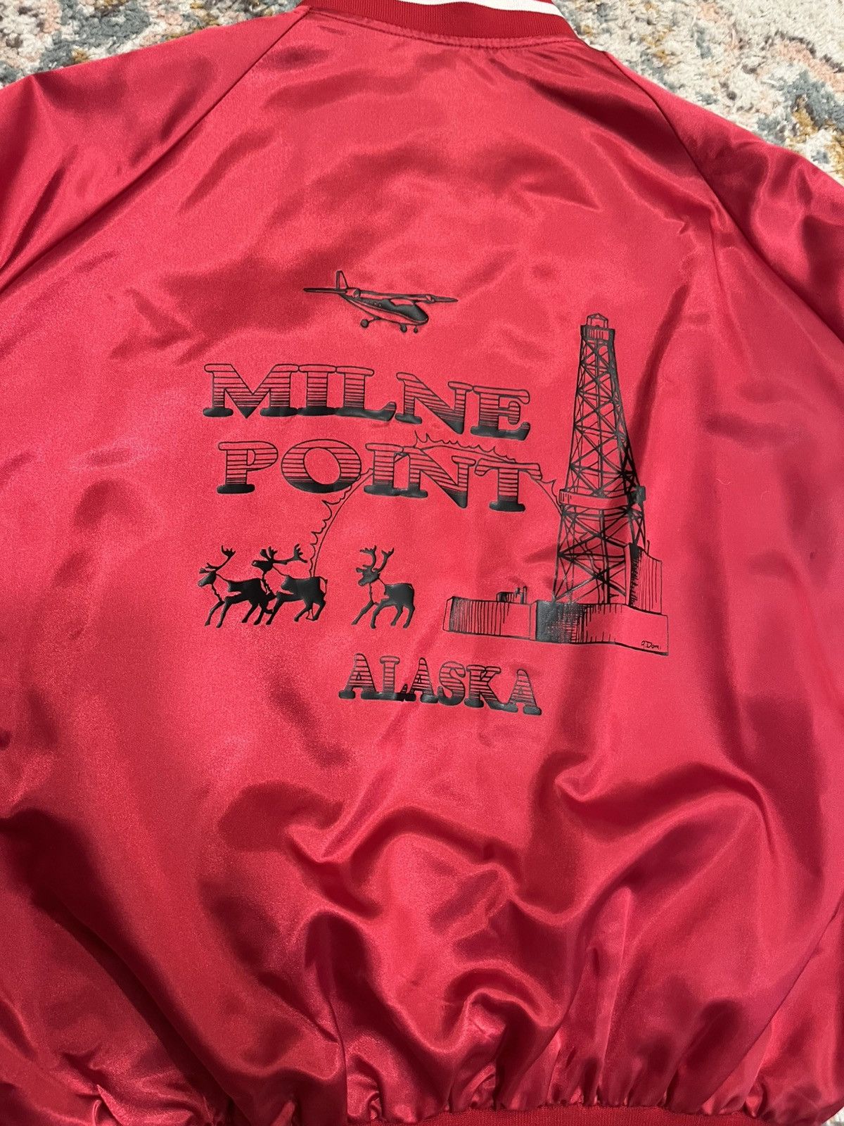 Other Vintage 1980s Satin Bomber Jacket Alaska Red Men’s Large Size US L / EU 52-54 / 3 - 2 Thumbnail