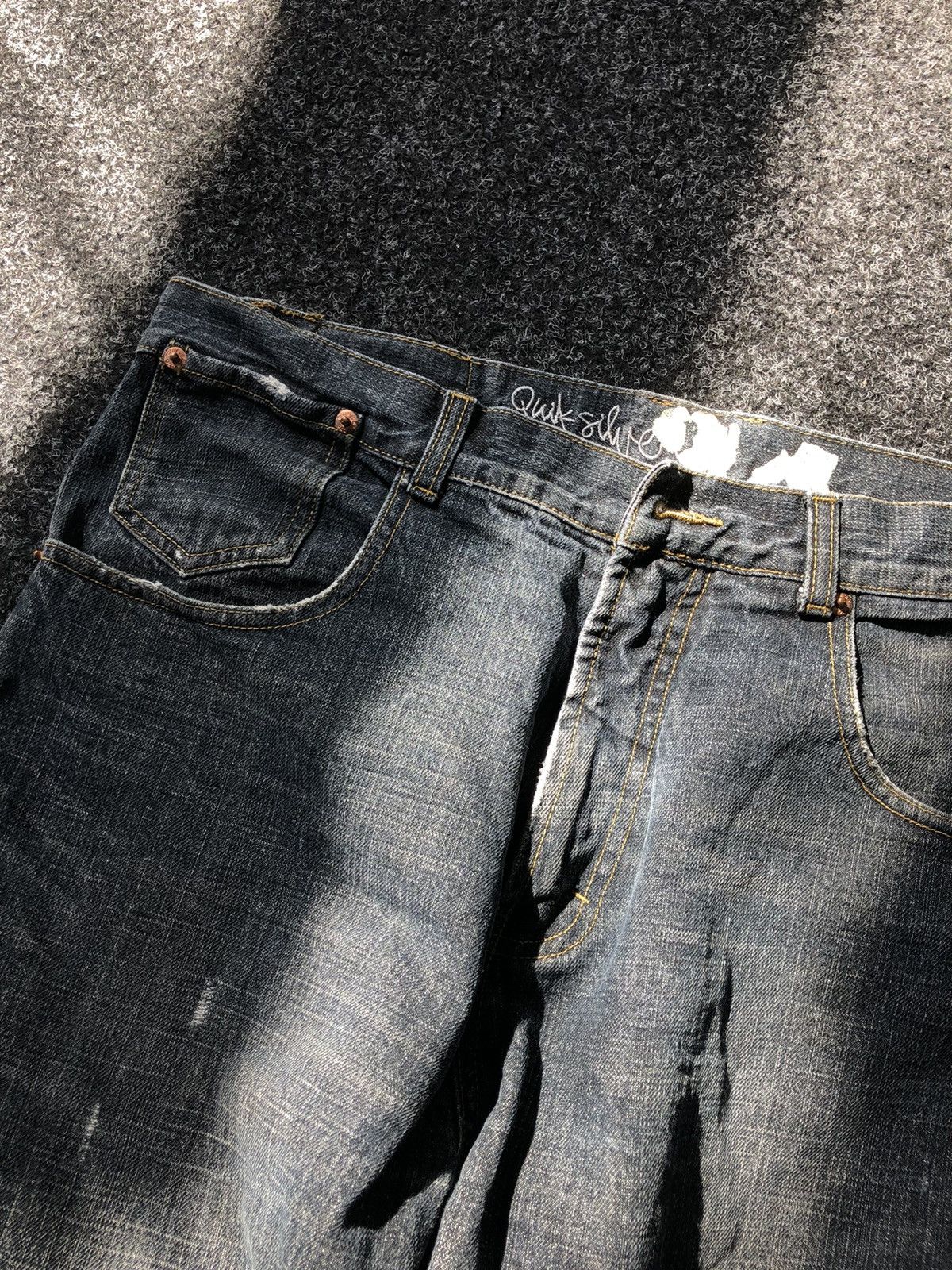 Quiksilver × Vintage Crazy Vintage Quiksilver Custom Baggy Faded Denim pants Y2K Size US 34 / EU 50 - 4 Thumbnail